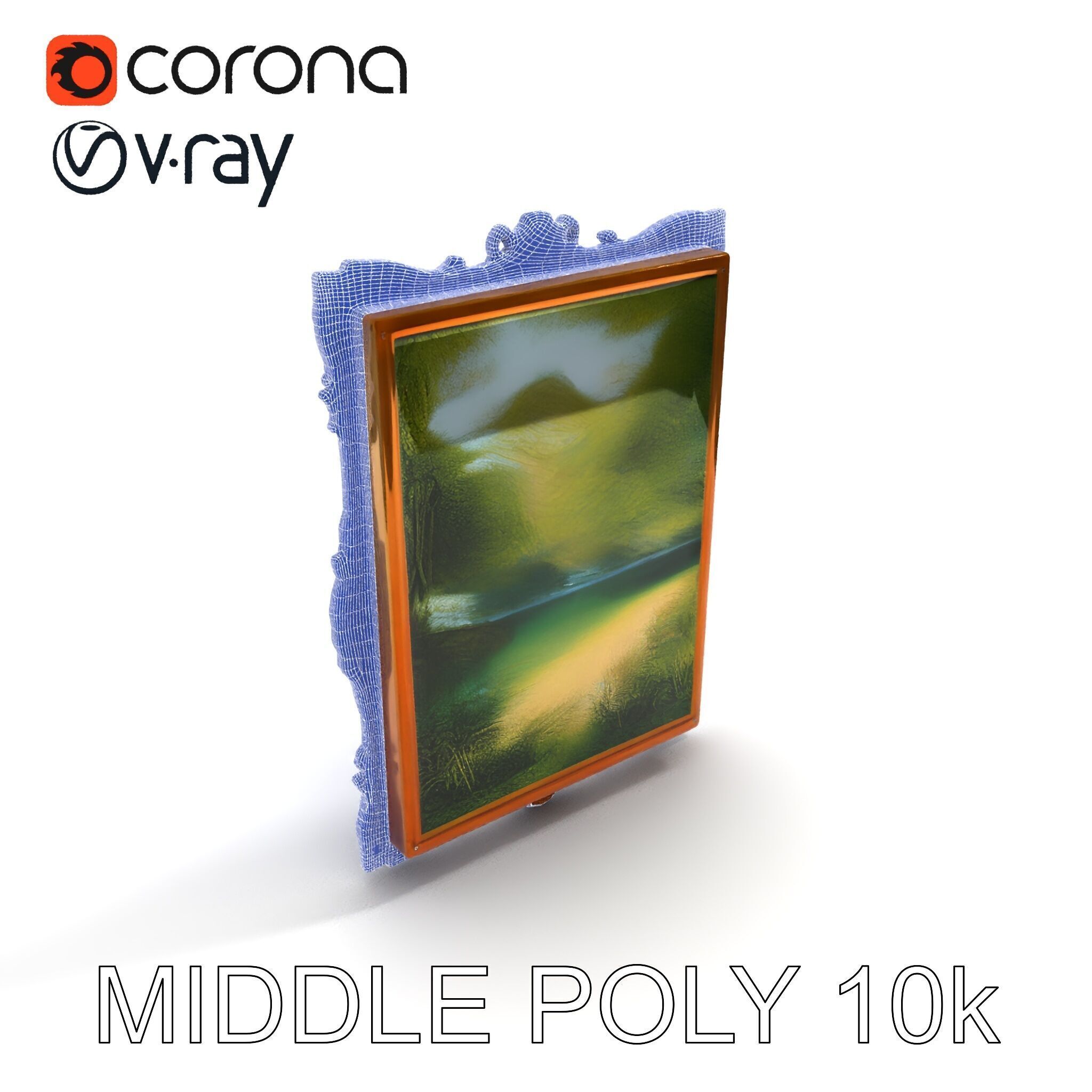 Ornate Classical Picture Frame Model Pack Low-poly 3D model_22