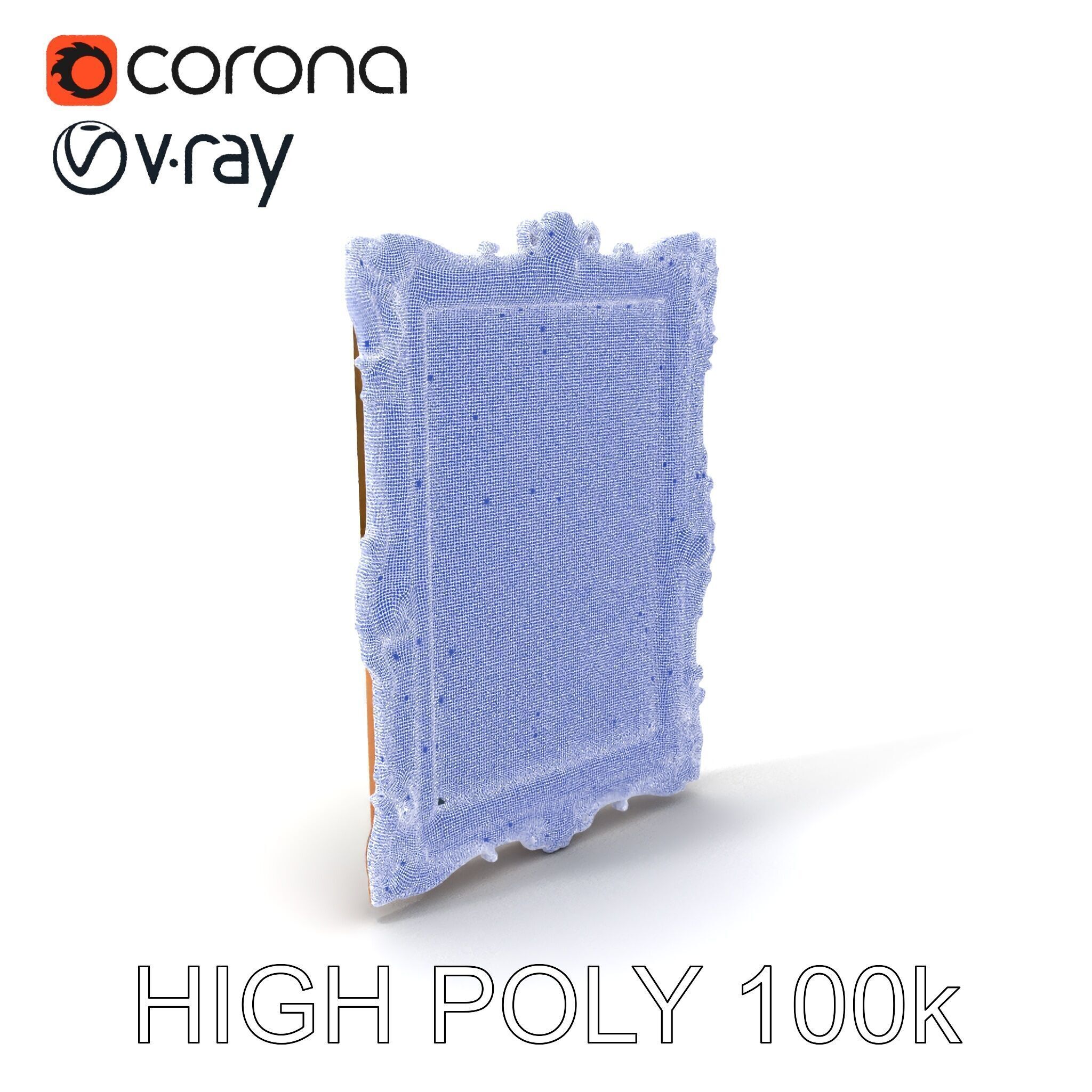 Ornate Classical Picture Frame Model Pack Low-poly 3D model_3