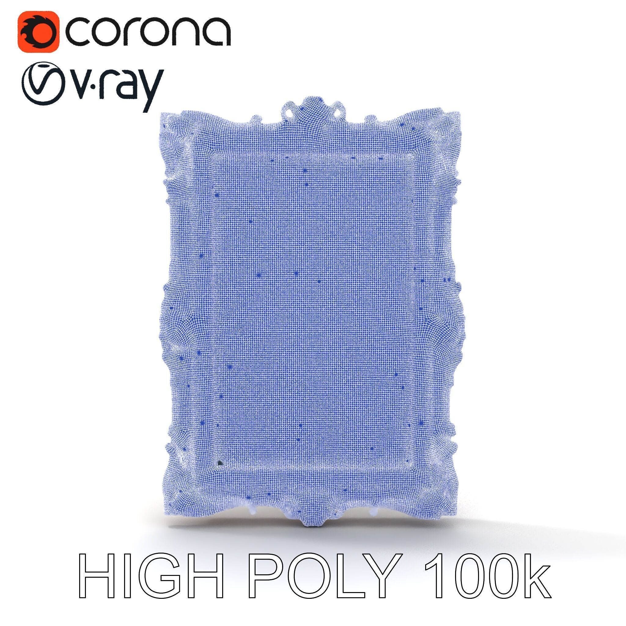 Ornate Classical Picture Frame Model Pack Low-poly 3D model_32