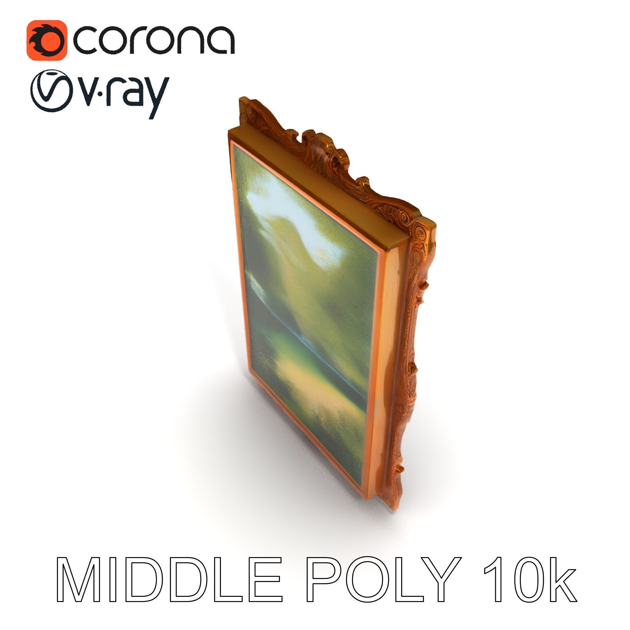 Ornate Classical Picture Frame Model Pack Low-poly 3D model_14