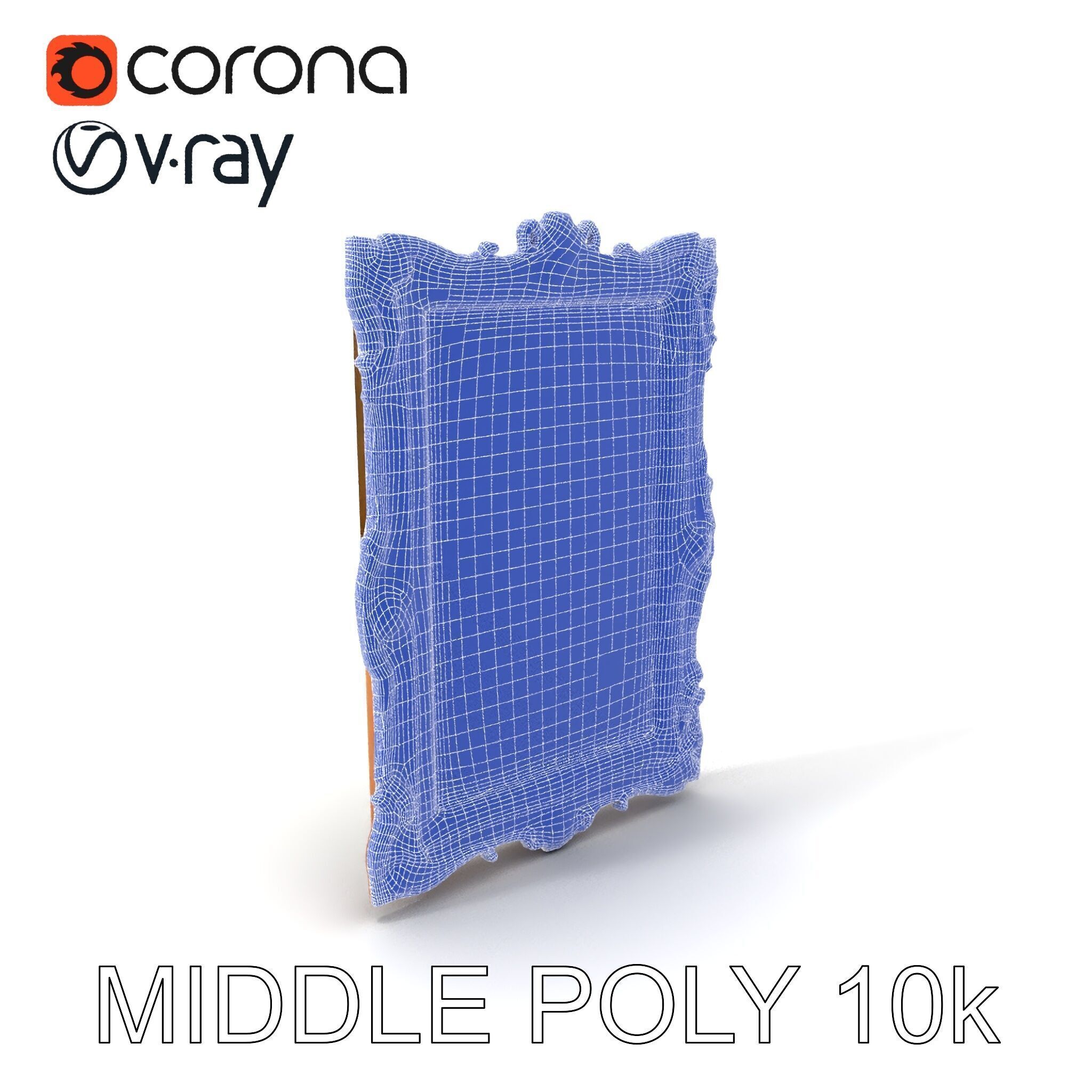 Ornate Classical Picture Frame Model Pack Low-poly 3D model_30