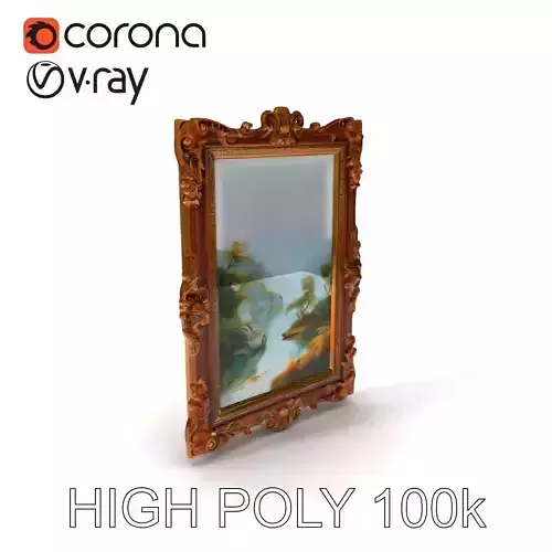 Ornate Classical Picture Frame Model Pack Low-poly 3D model