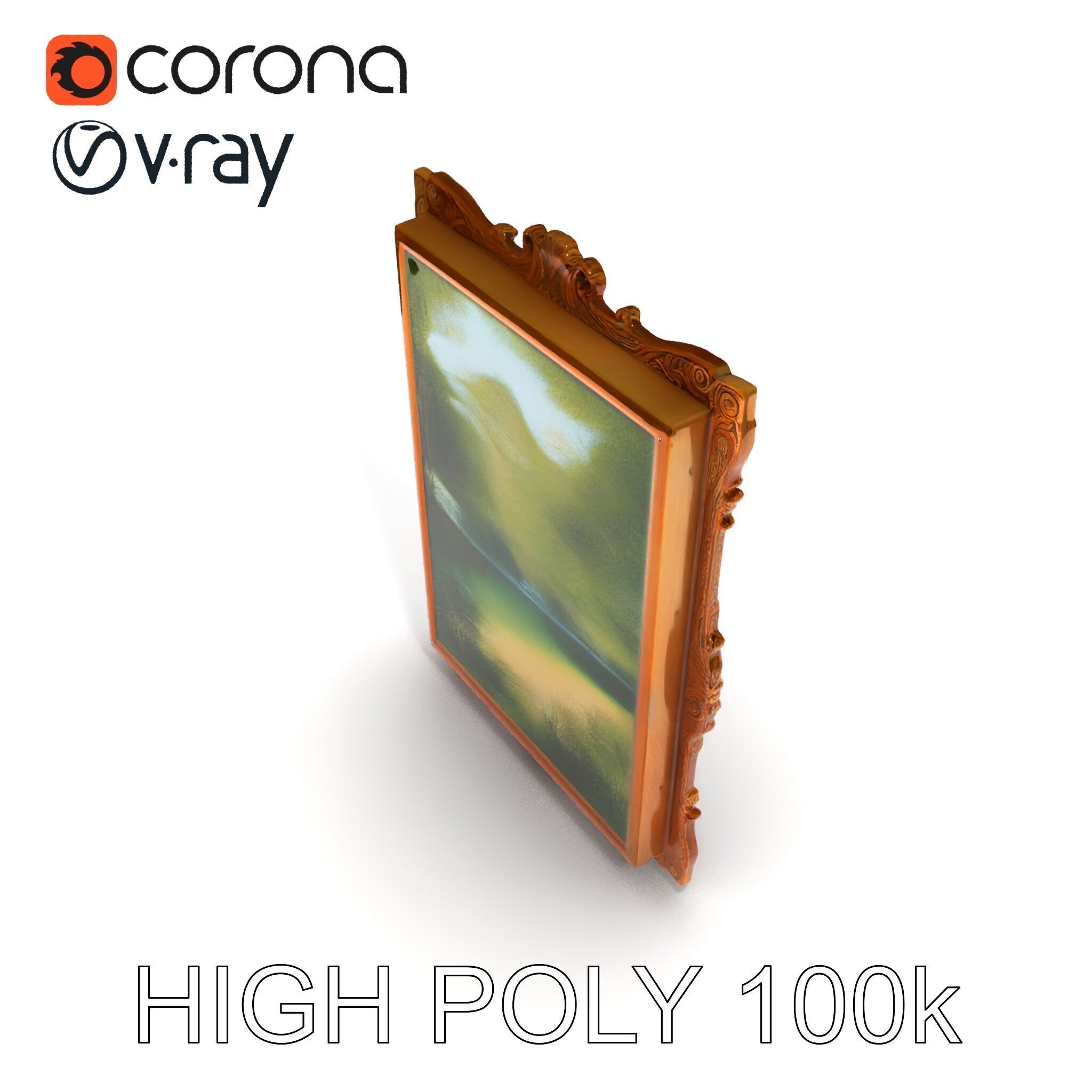 Ornate Classical Picture Frame Model Pack Low-poly 3D model_24