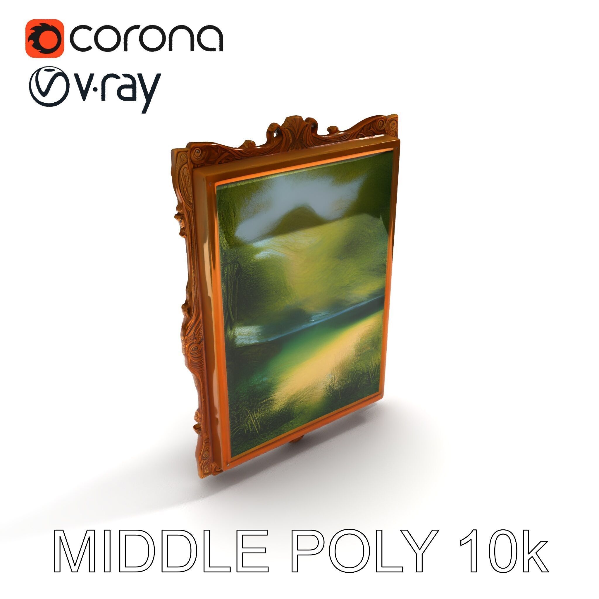 Ornate Classical Picture Frame Model Pack Low-poly 3D model_19