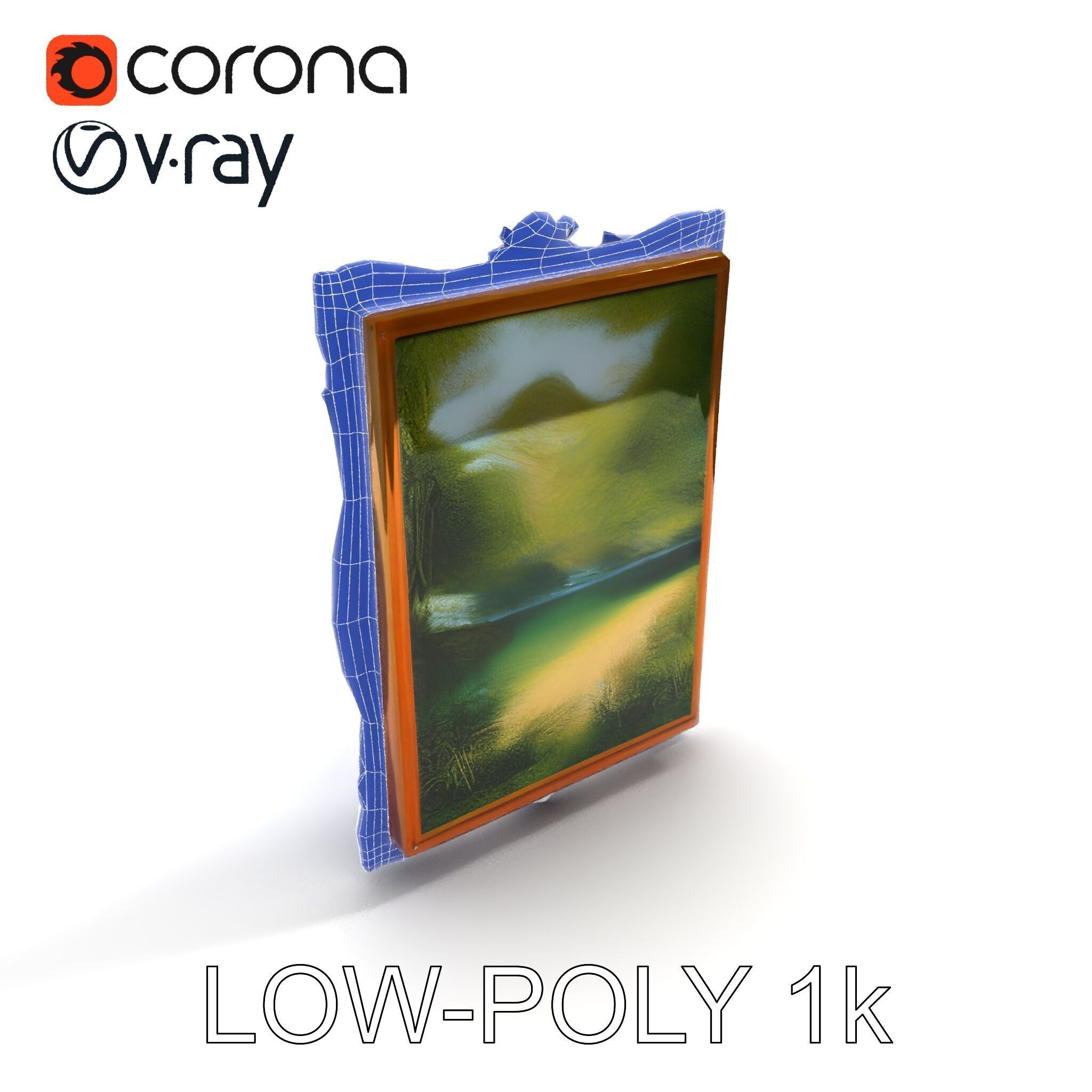 Ornate Classical Picture Frame Model Pack Low-poly 3D model_26