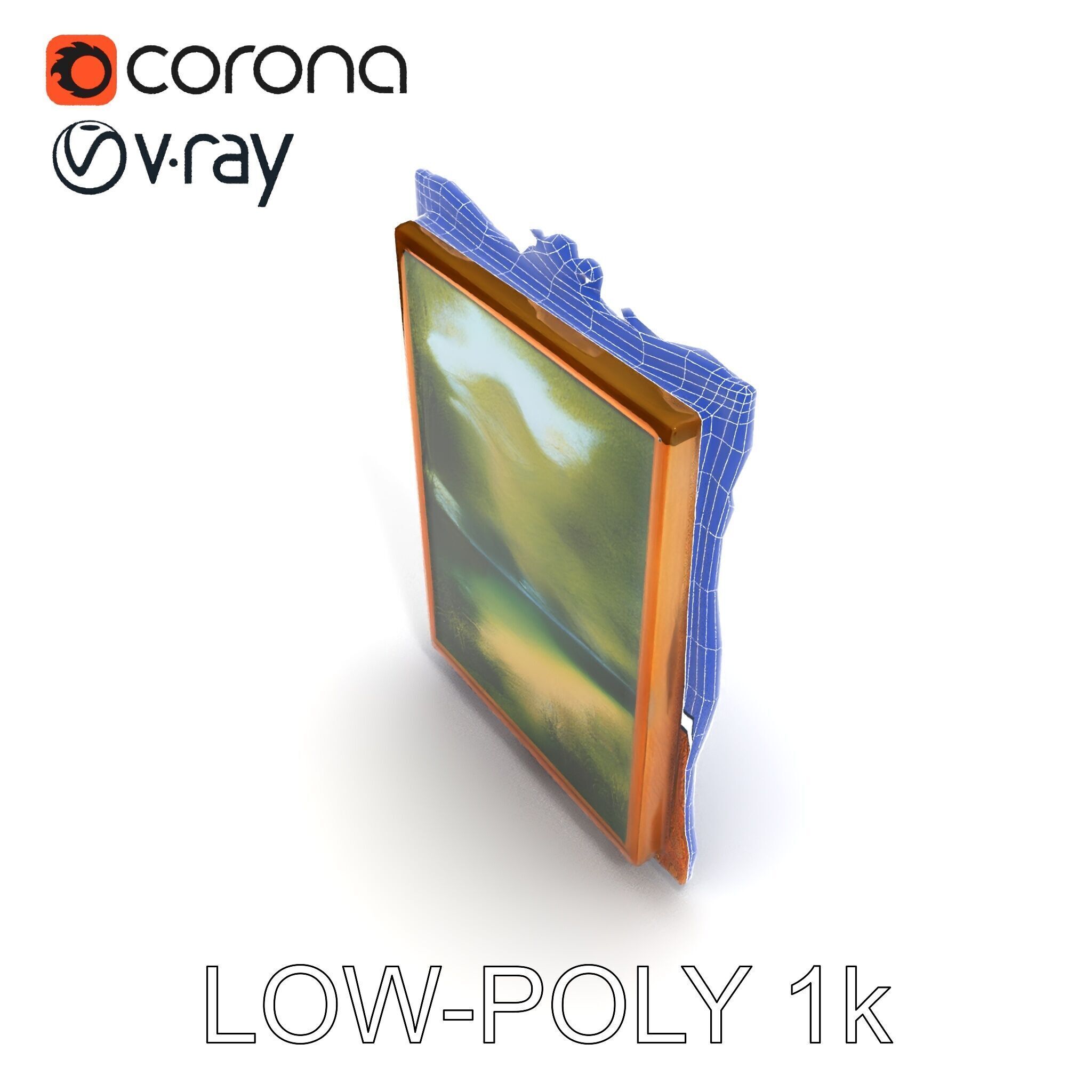 Ornate Classical Picture Frame Model Pack Low-poly 3D model_7