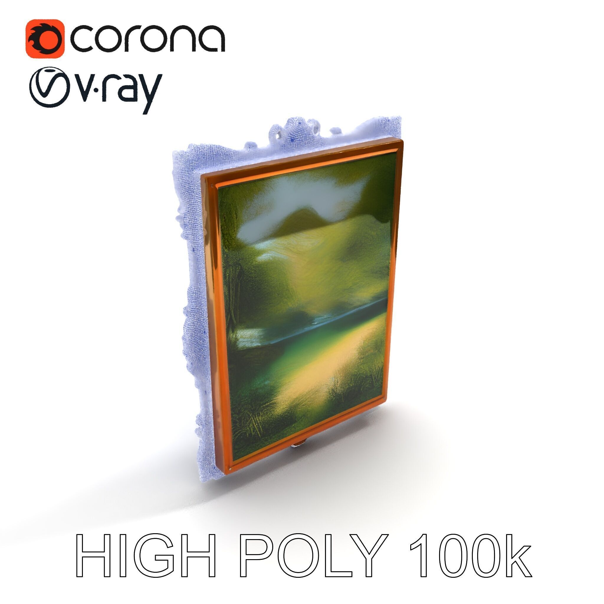 Ornate Classical Picture Frame Model Pack Low-poly 3D model_8