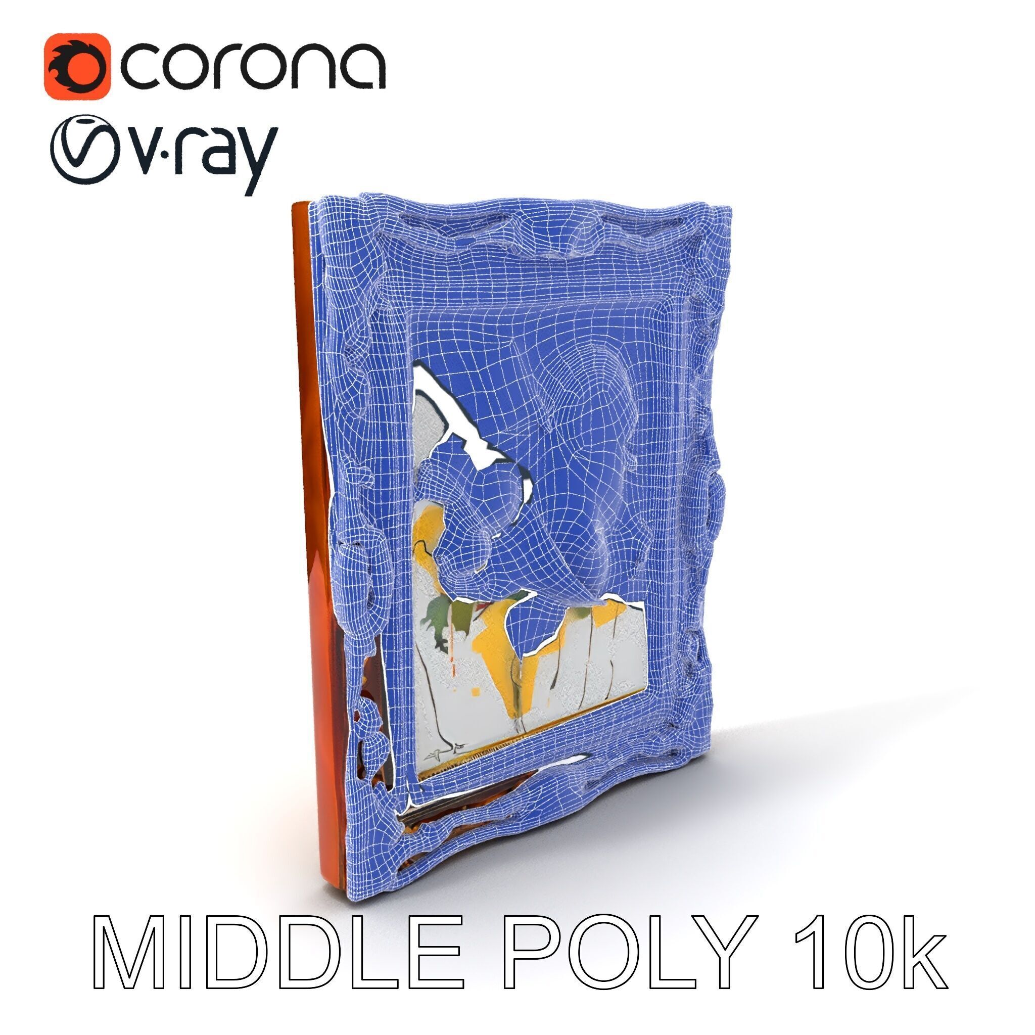 Ornate Picture Frame with Modern Art model pack Low-poly 3D model_26