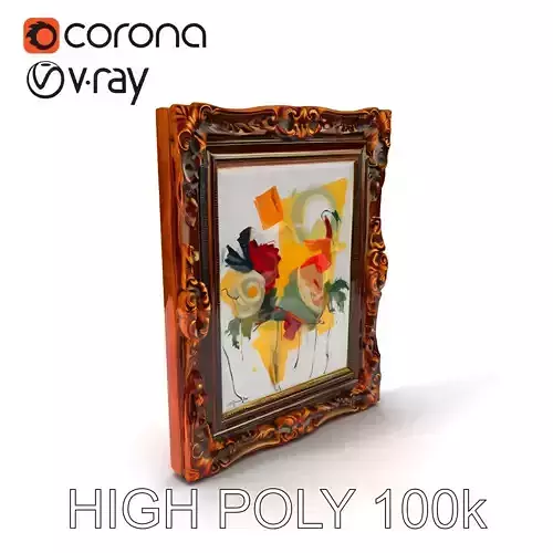 Ornate Picture Frame with Modern Art model pack Low-poly 3D model Ornate Picture Frame with Modern Art model pack Low-poly 3D model