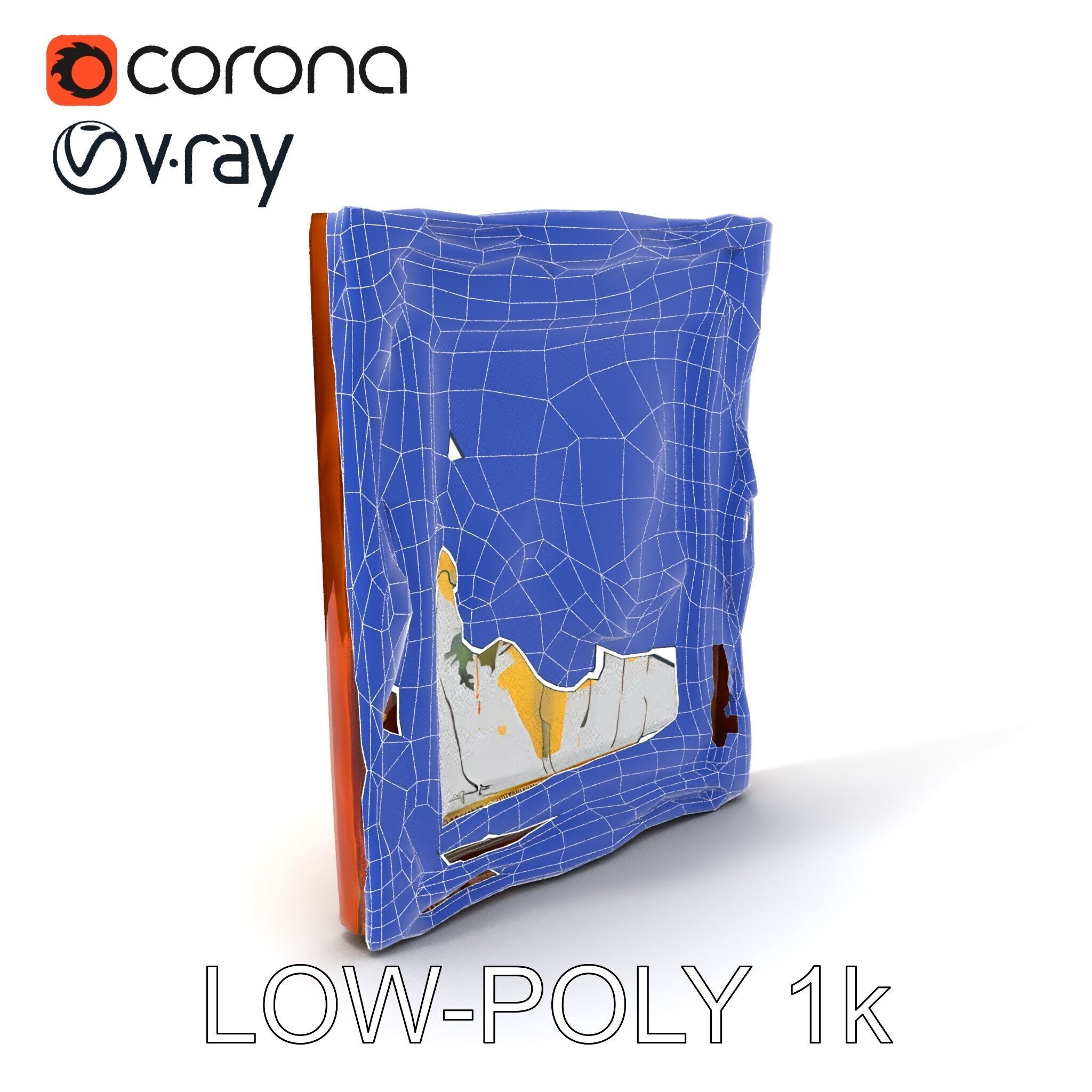 Ornate Picture Frame with Modern Art model pack Low-poly 3D model_27