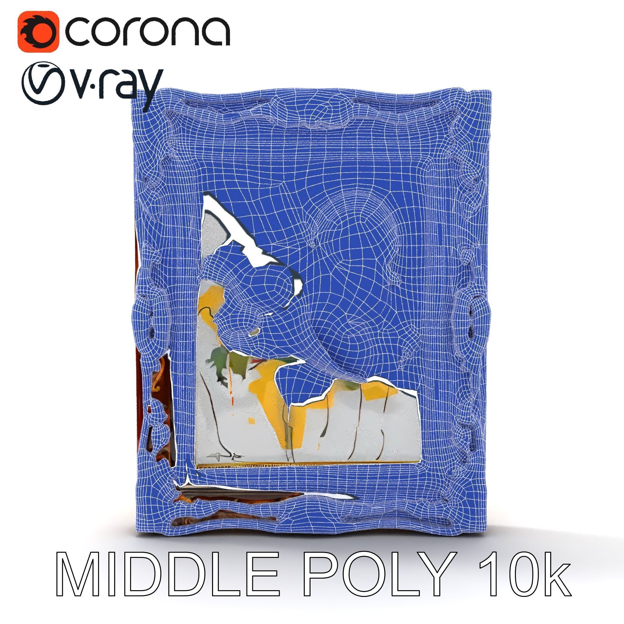 Ornate Picture Frame with Modern Art model pack Low-poly 3D model_28