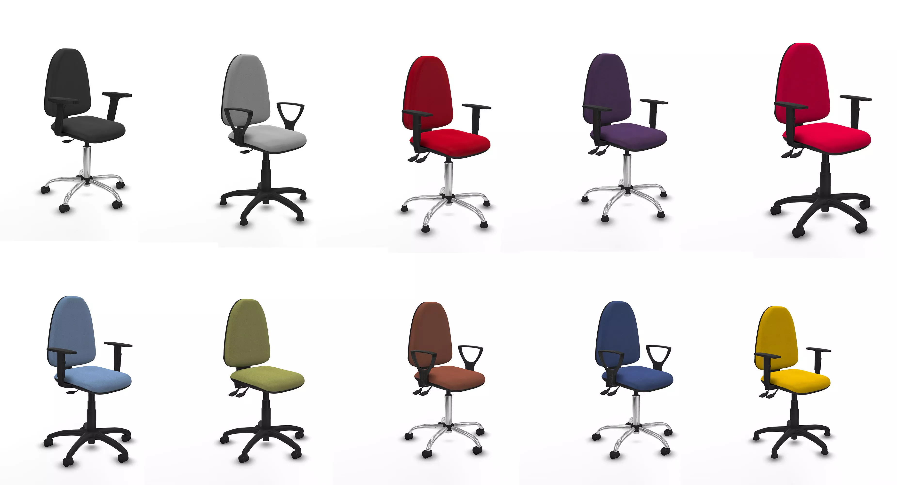 Pack 10 Modern Office Chair Low-poly 3D model_0