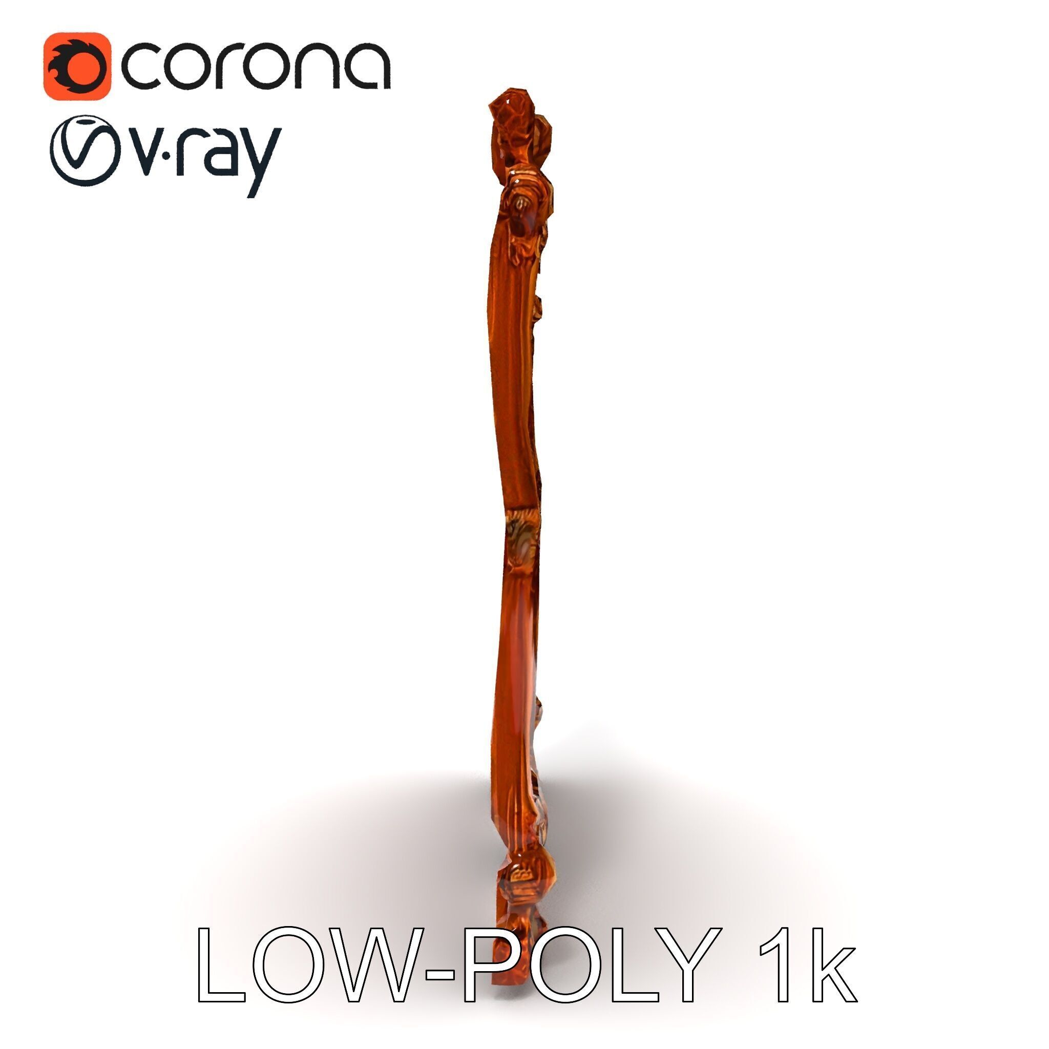 Baroque Ornate Picture Frame Model Pack Low-poly 3D model_33