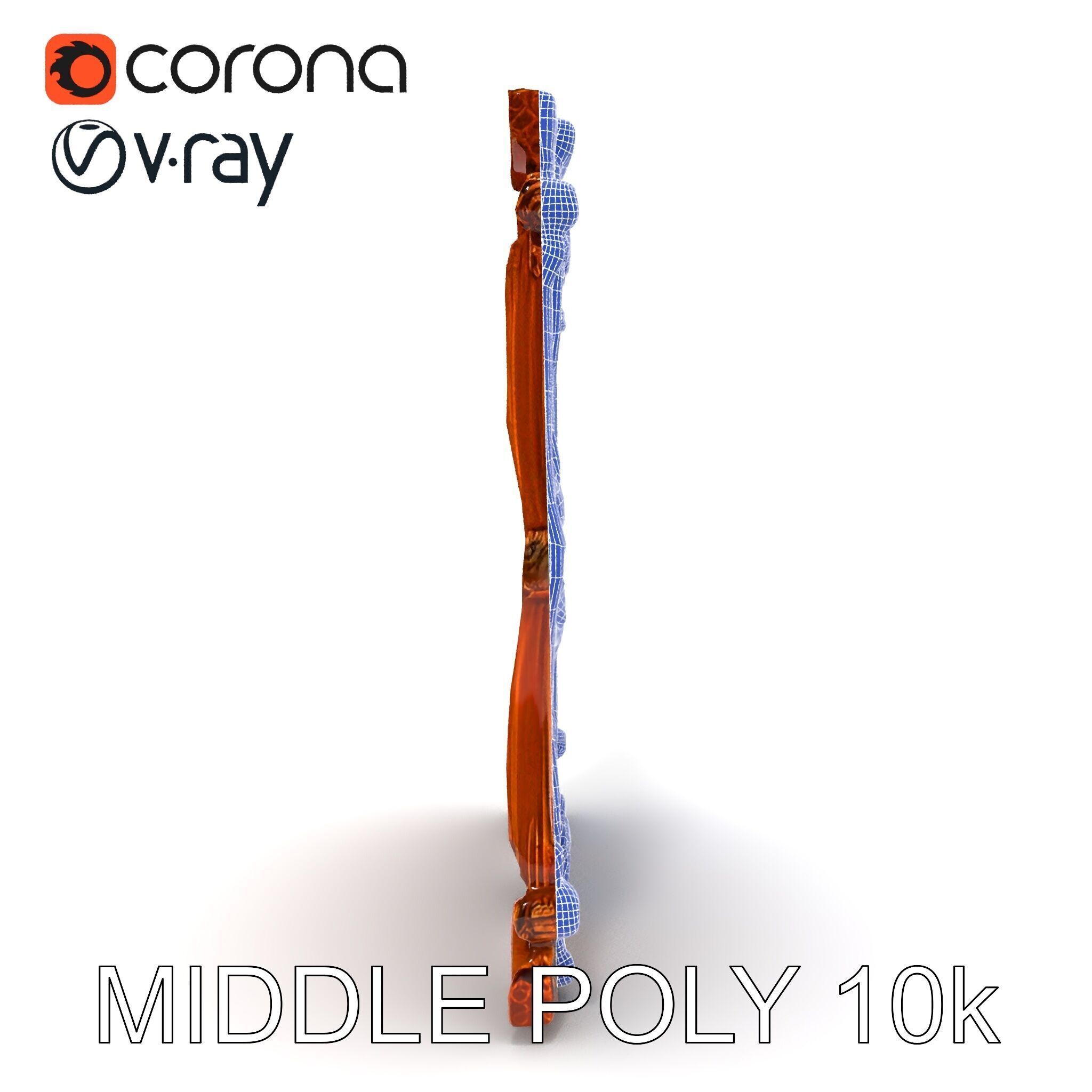 Baroque Ornate Picture Frame Model Pack Low-poly 3D model_26