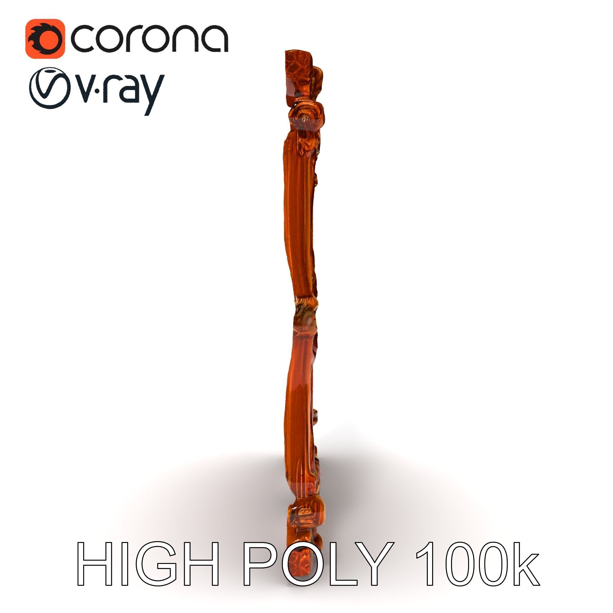 Baroque Ornate Picture Frame Model Pack Low-poly 3D model_35