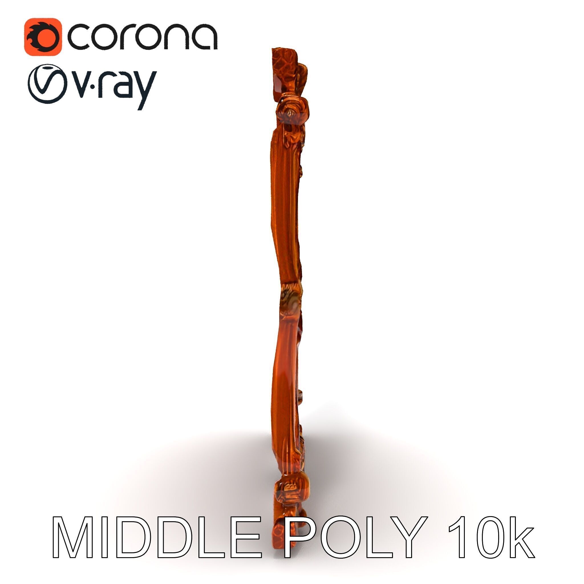 Baroque Ornate Picture Frame Model Pack Low-poly 3D model_29