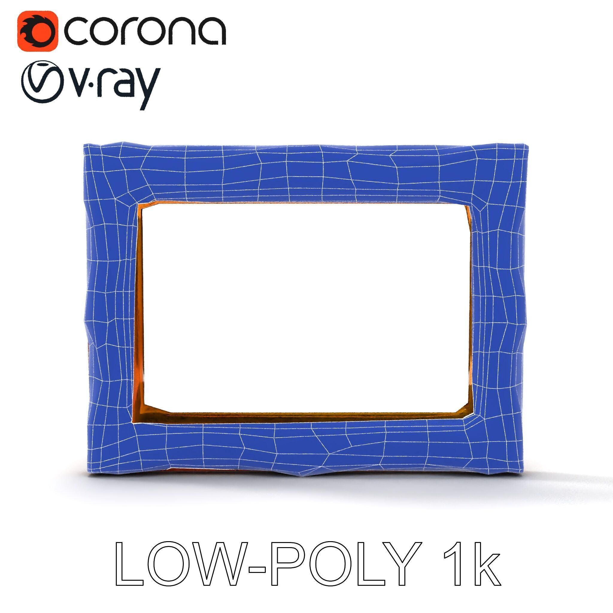 Ornate Vintage Picture Frame Model Pack Low-poly 3D model_18