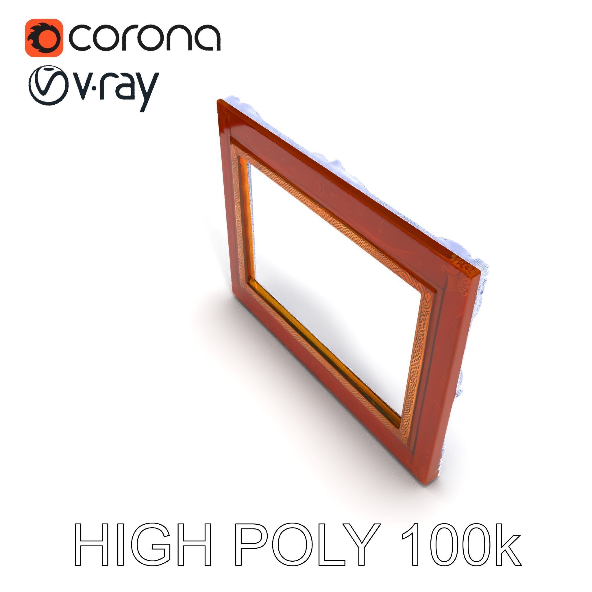 Ornate Vintage Picture Frame Model Pack Low-poly 3D model_16