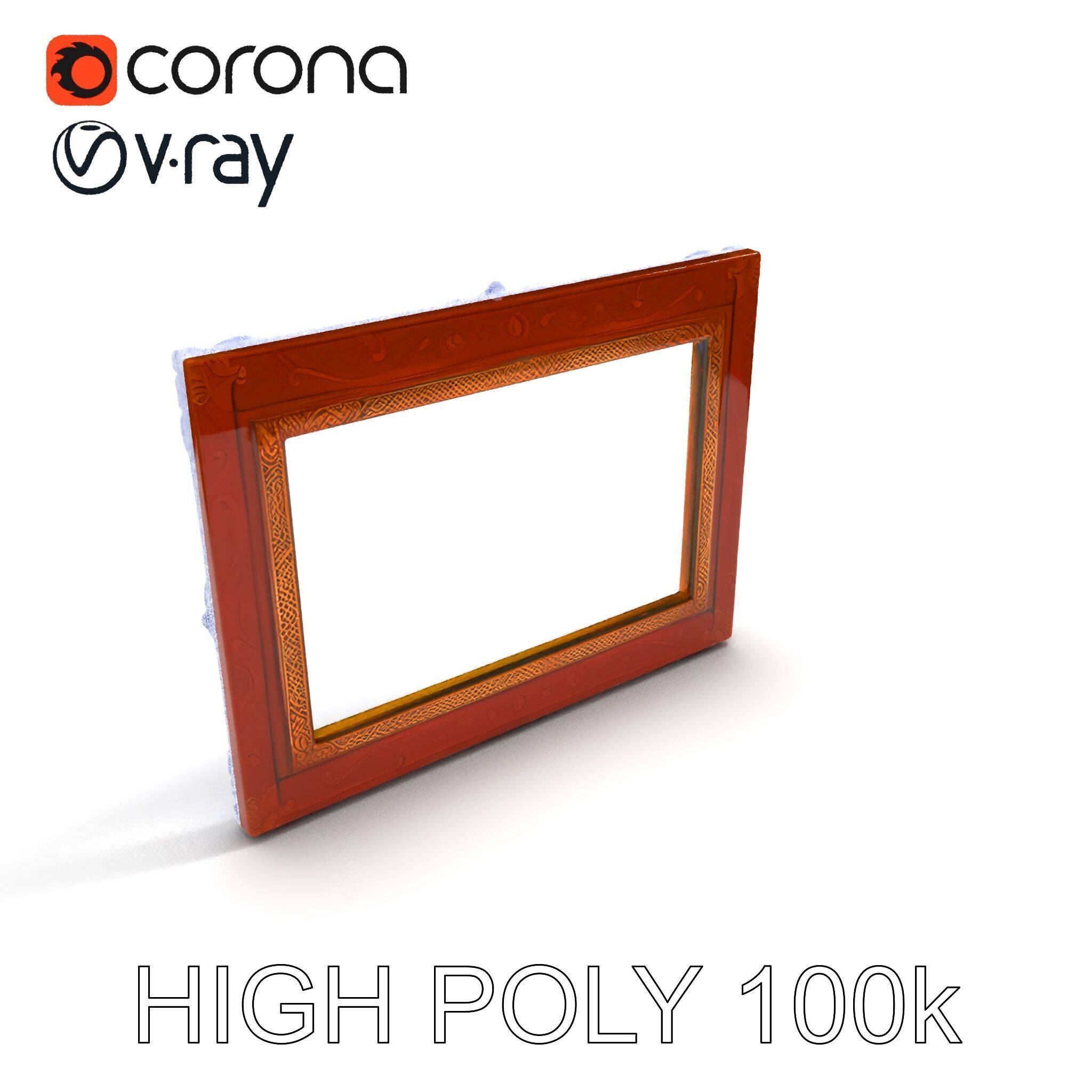Ornate Vintage Picture Frame Model Pack Low-poly 3D model_19