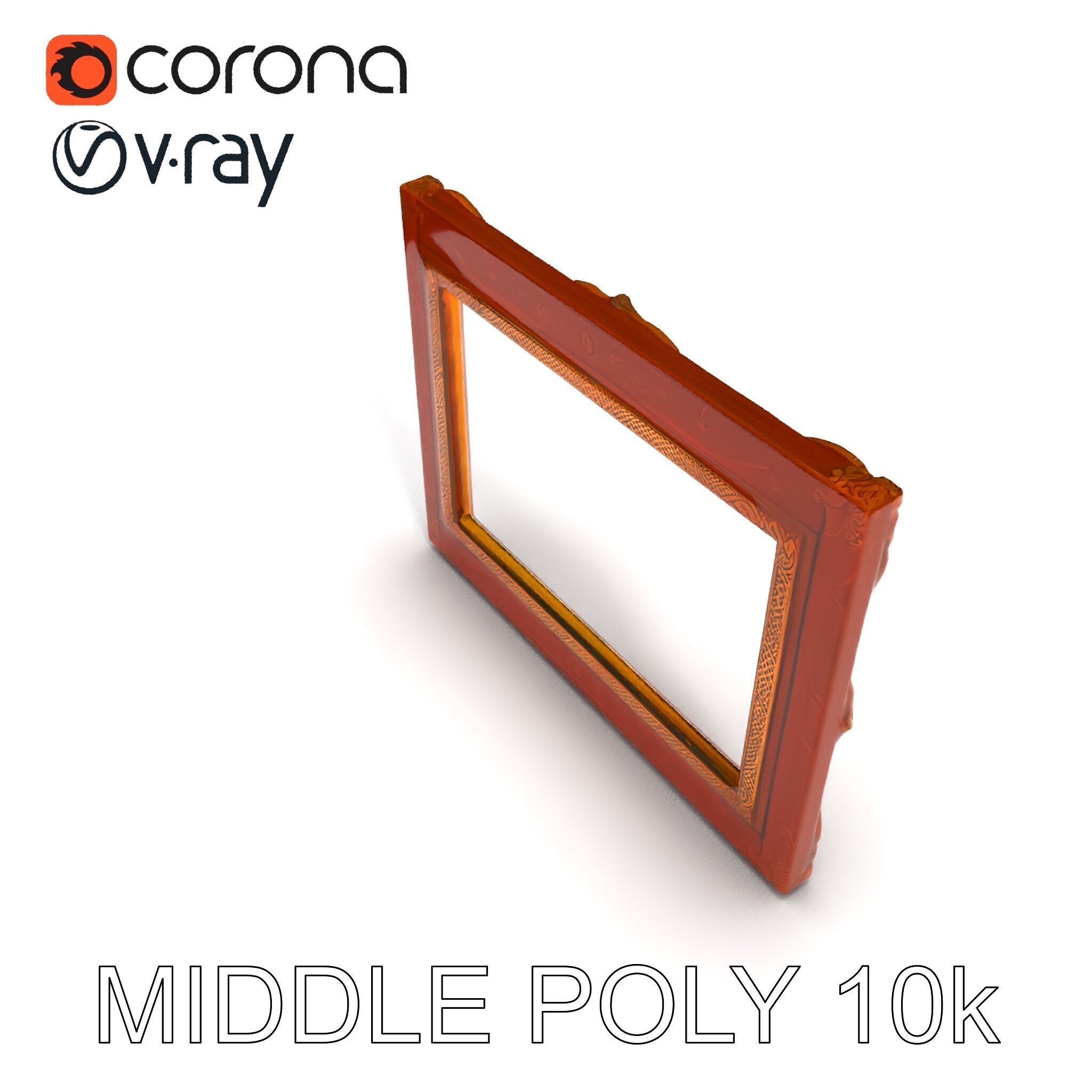 Ornate Vintage Picture Frame Model Pack Low-poly 3D model_8