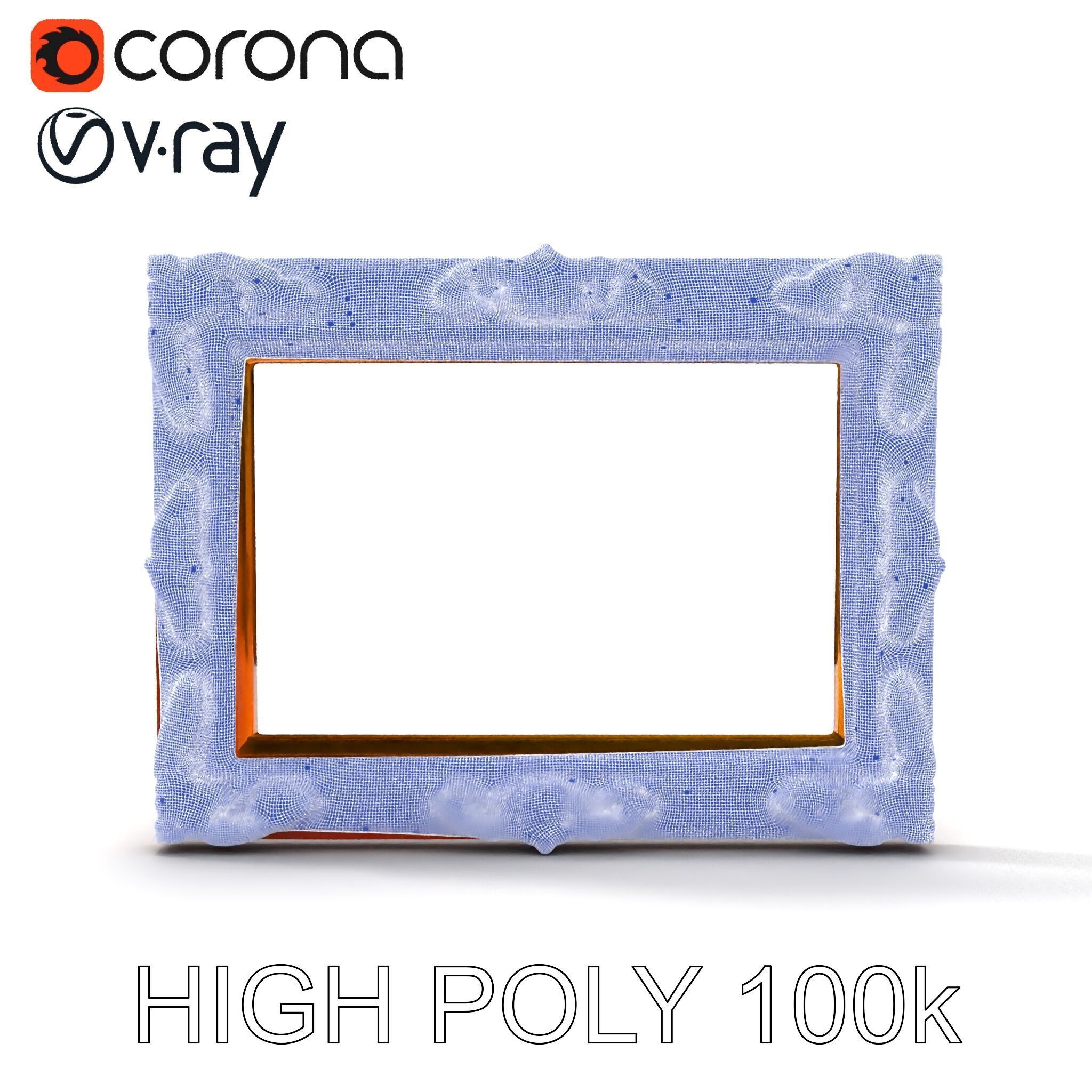 Ornate Vintage Picture Frame Model Pack Low-poly 3D model_13