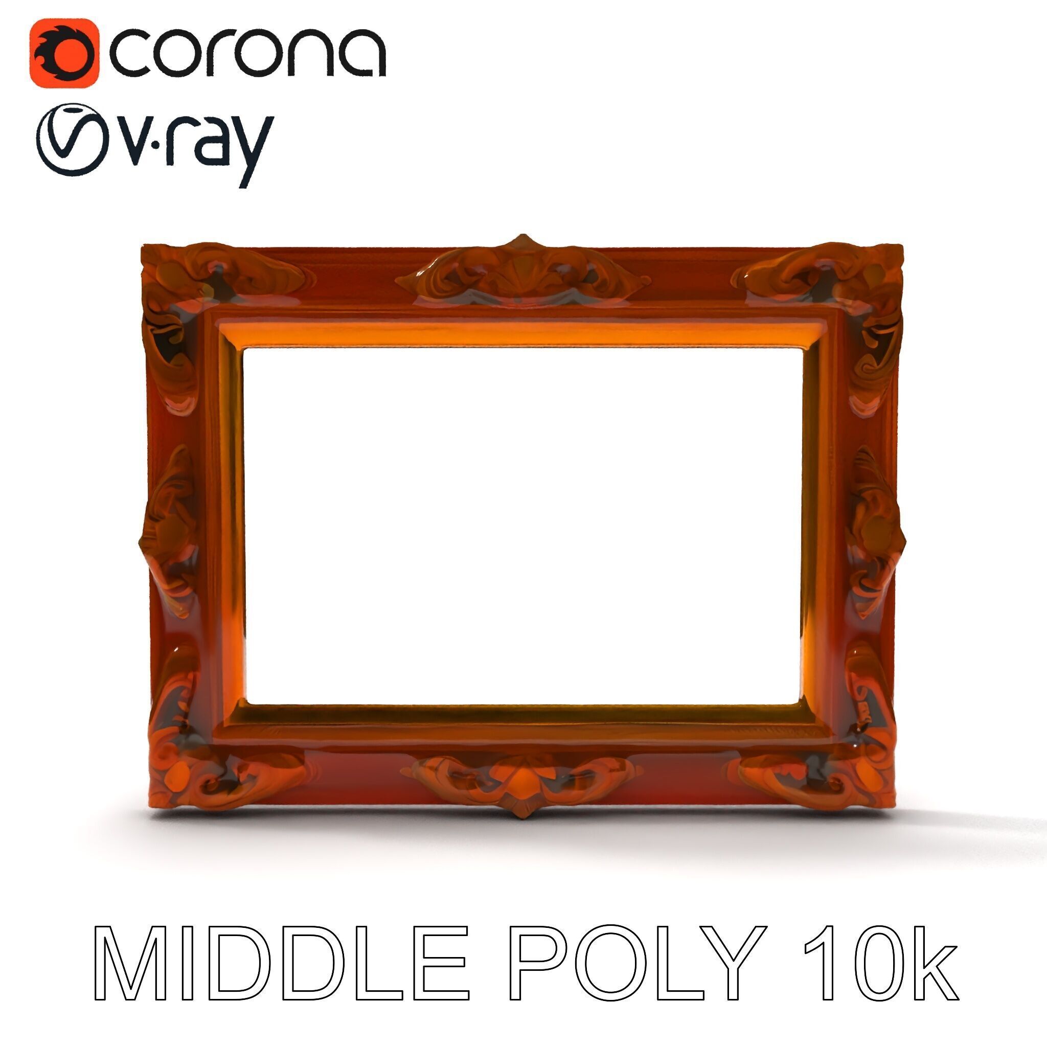 Ornate Vintage Picture Frame Model Pack Low-poly 3D model_31