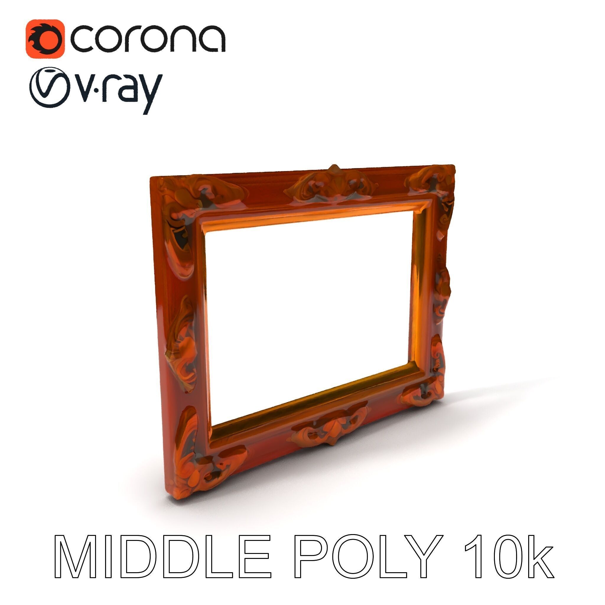 Ornate Vintage Picture Frame Model Pack Low-poly 3D model_11