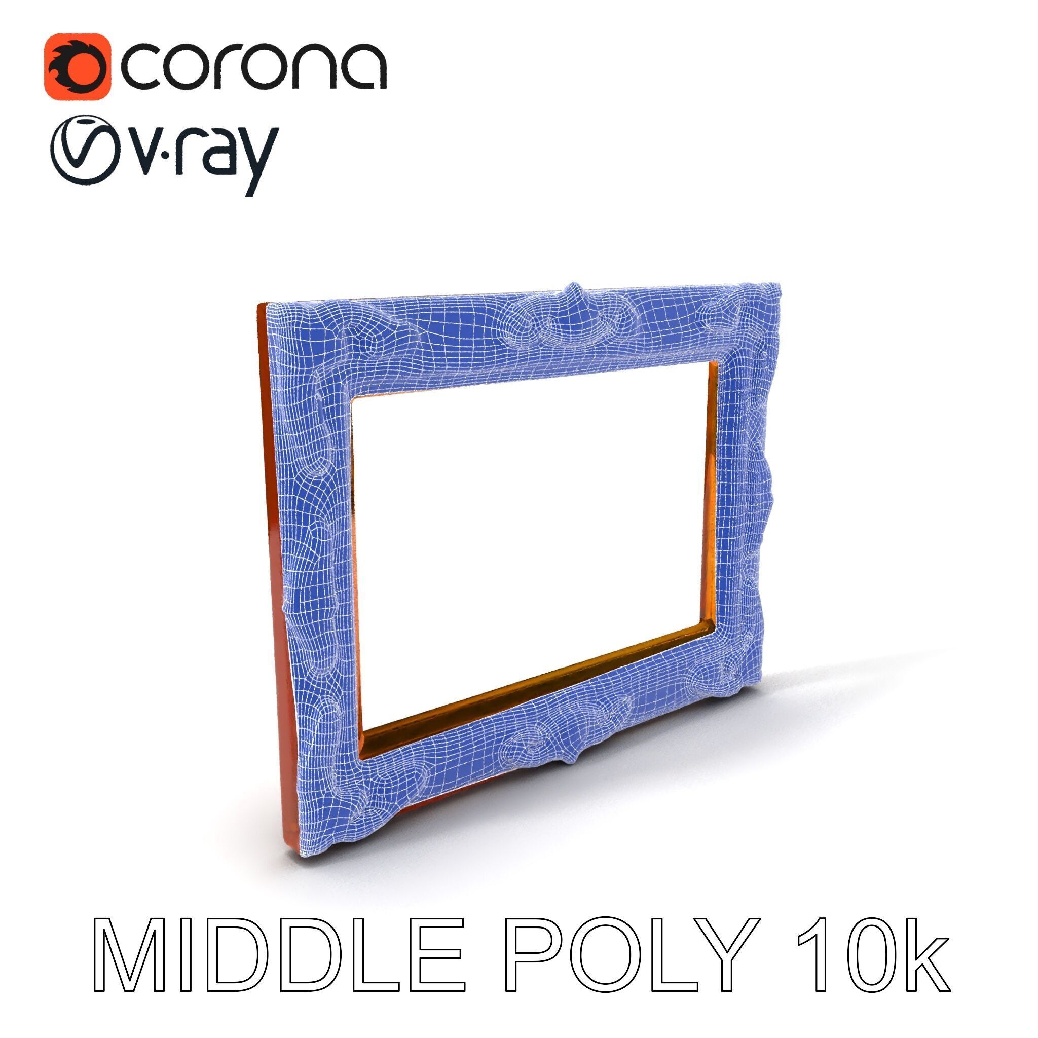 Ornate Vintage Picture Frame Model Pack Low-poly 3D model_20
