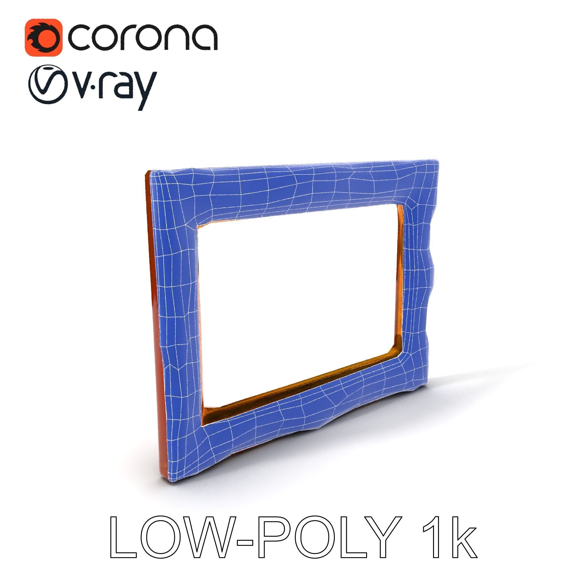 Ornate Vintage Picture Frame Model Pack Low-poly 3D model_29