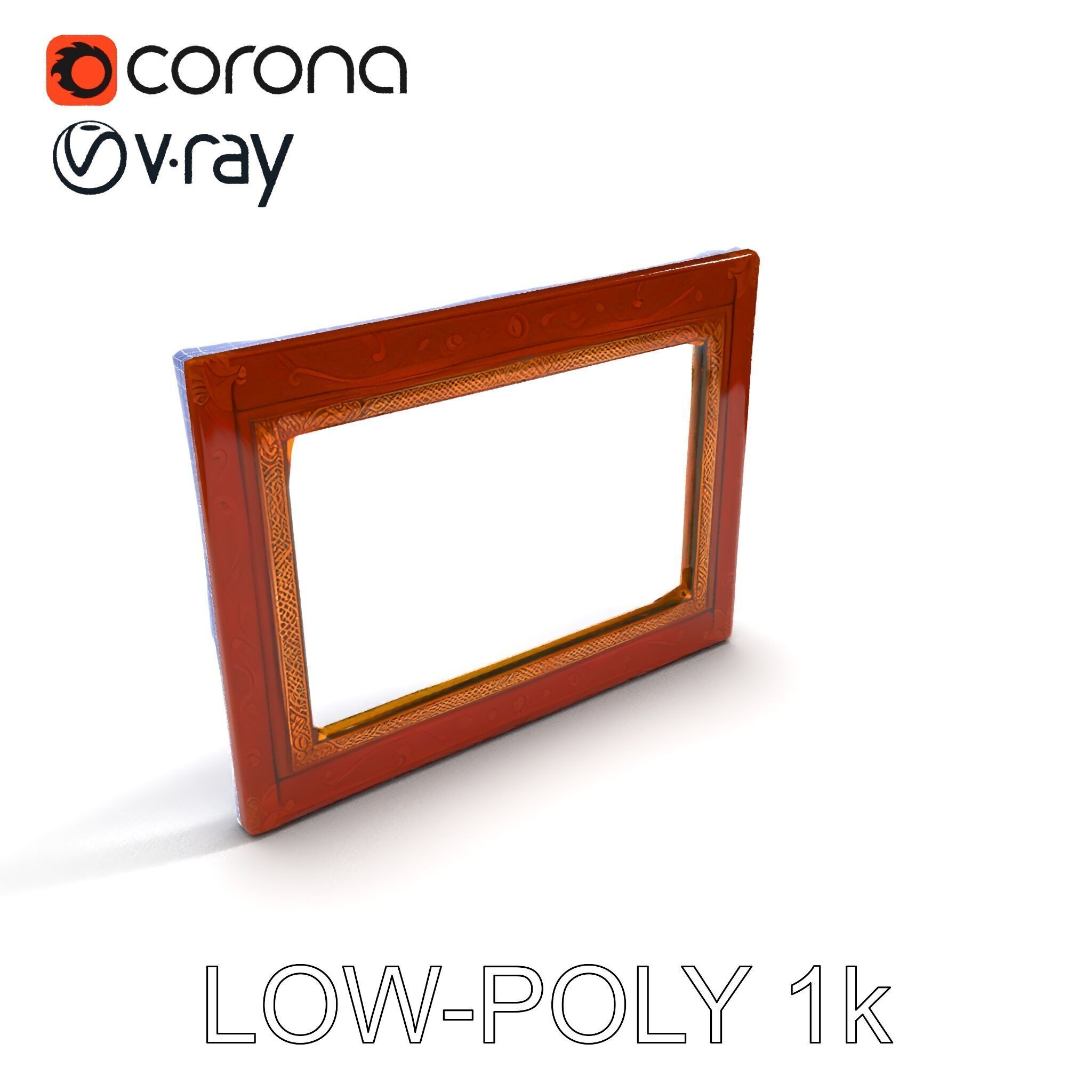 Ornate Vintage Picture Frame Model Pack Low-poly 3D model_23