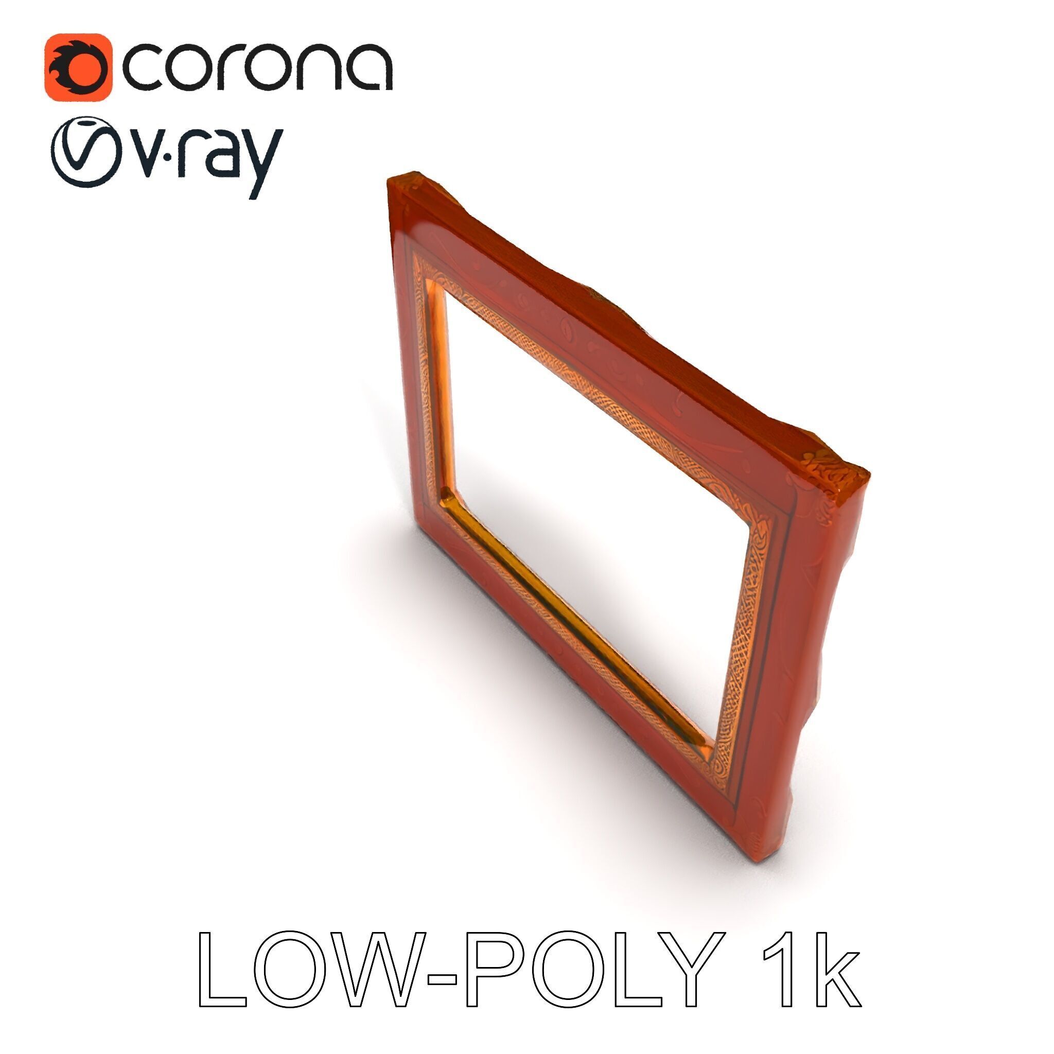 Ornate Vintage Picture Frame Model Pack Low-poly 3D model_35