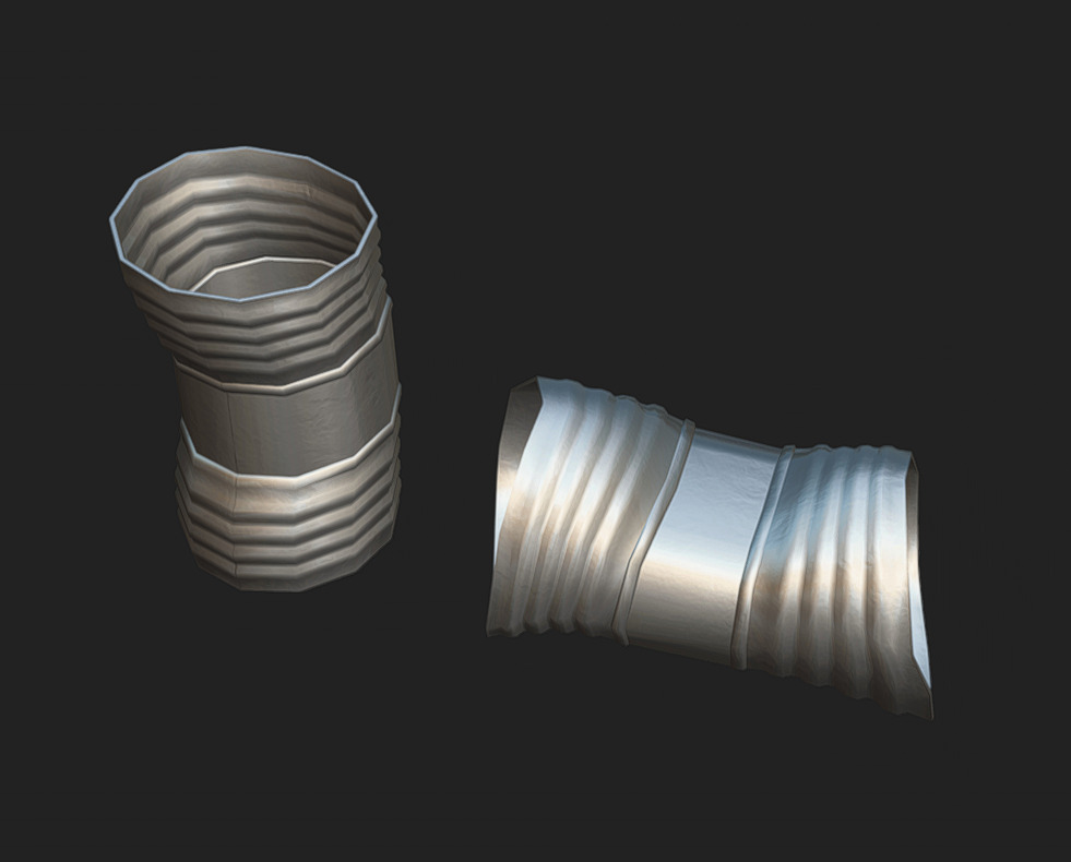 Rusty Barrels Low-poly 3D model_4