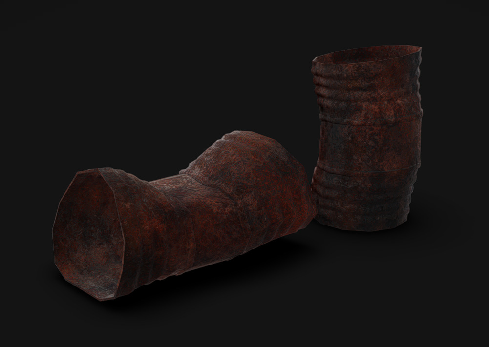 Rusty Barrels Low-poly 3D model_1
