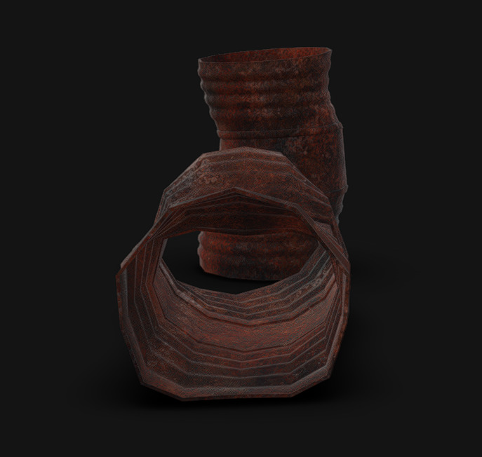 Rusty Barrels Low-poly 3D model_3