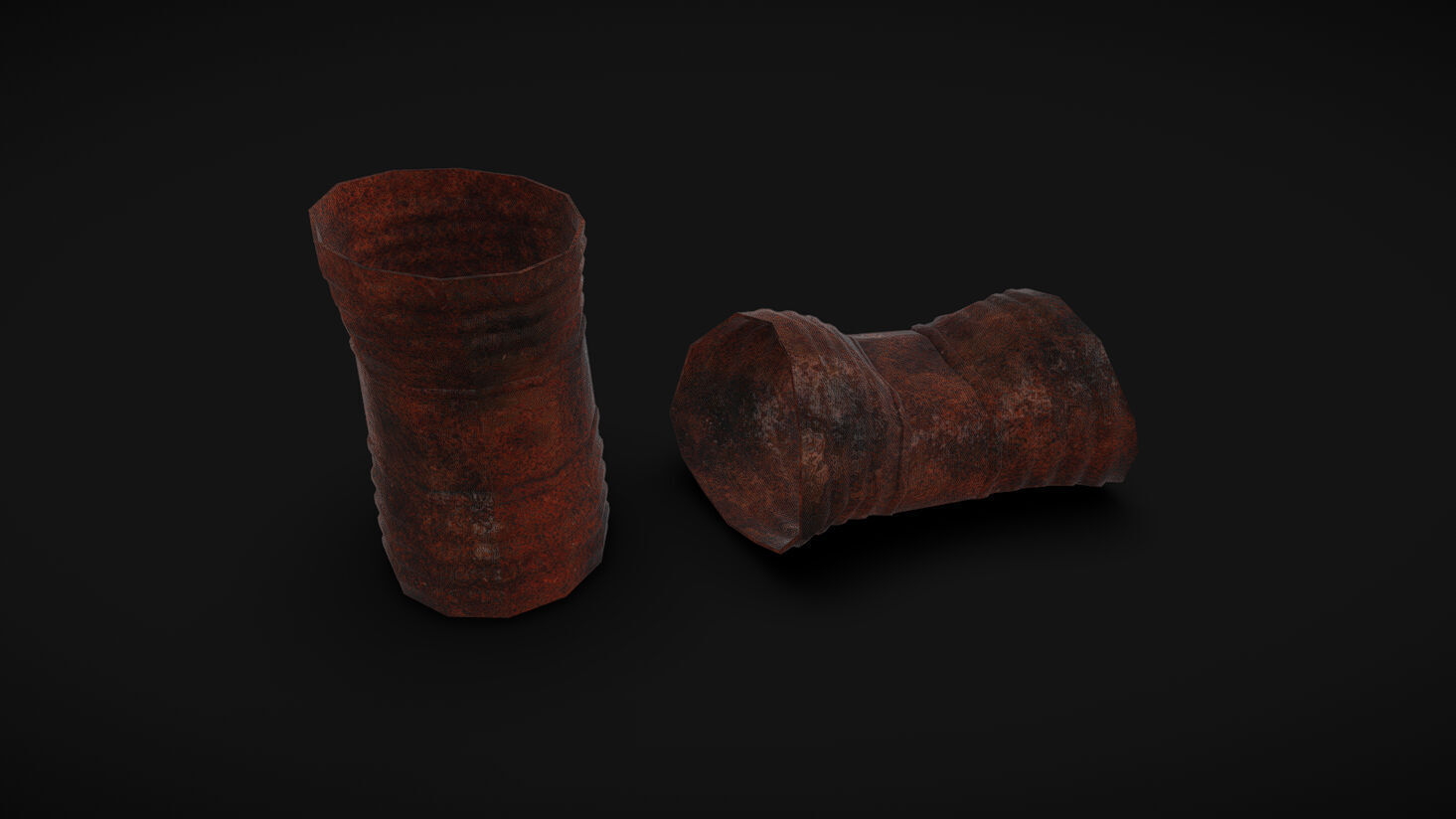 Rusty Barrels Low-poly 3D model_8