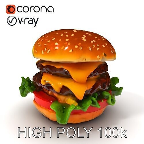 Double Cheeseburger Model Pack Low-poly 3D model