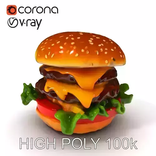 Double Cheeseburger Model Pack Low-poly 3D model