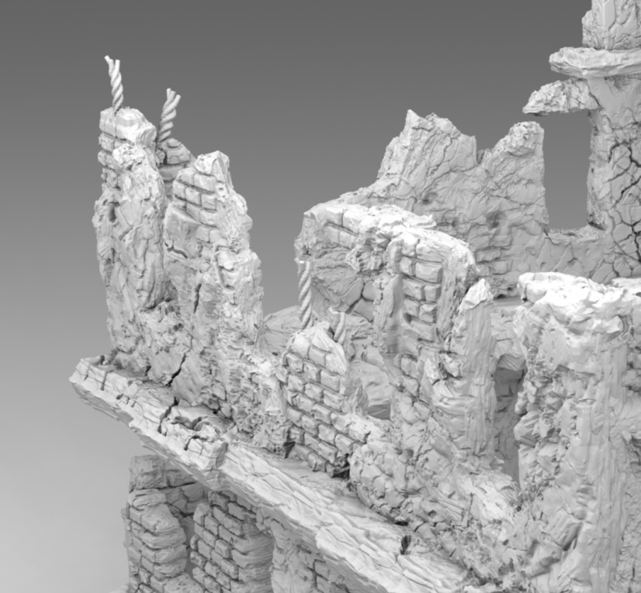 Ruins of a destroyed building 3D print model_8