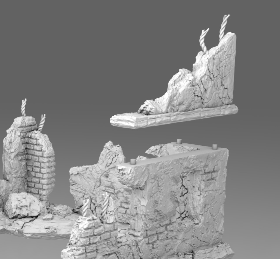 Ruins of a destroyed building 3D print model_11