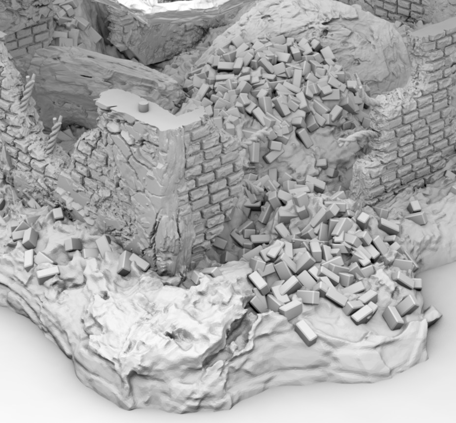 Ruins of a destroyed building 3D print model_13