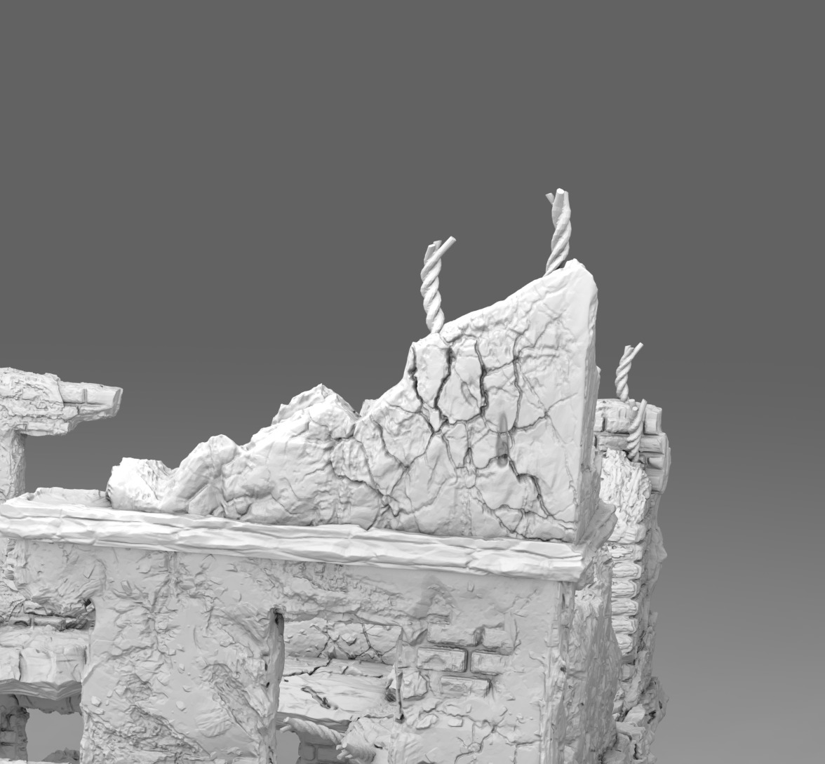 Ruins of a destroyed building 3D print model_3