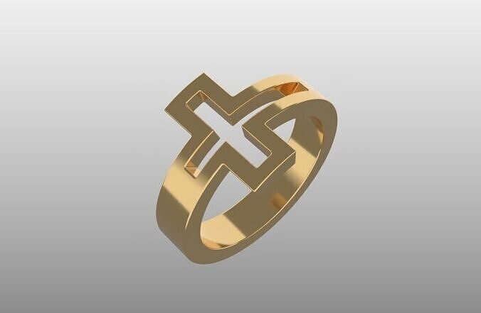 CROSS RING 16MM DIAMETER FOR PRINTING 3D print model