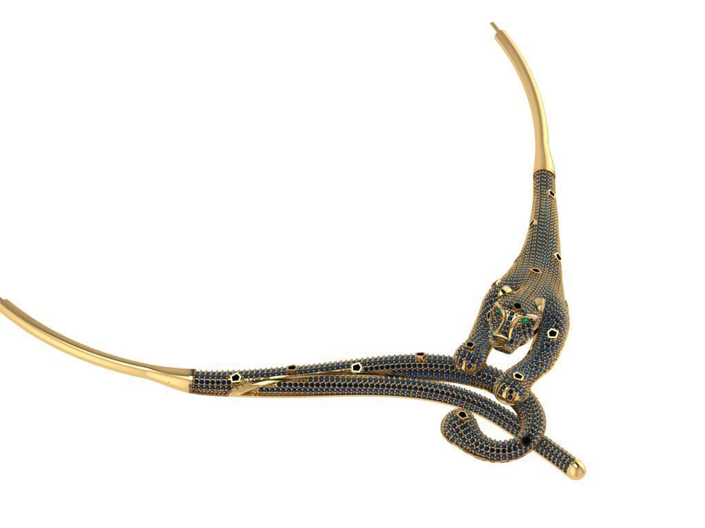 Panther Necklace 3D model_2