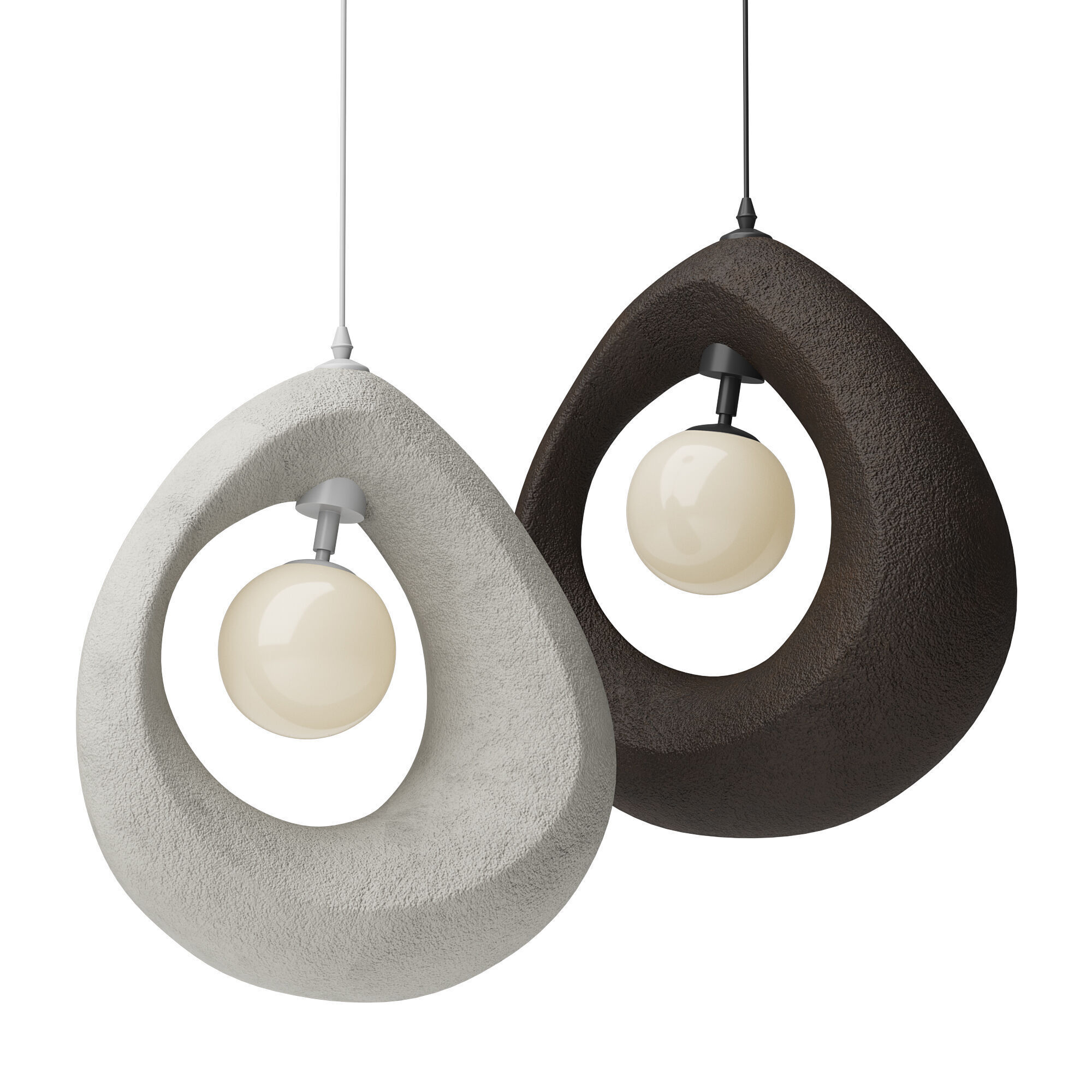 Wabi sabi lighting pendant lamp Low-poly 3D model_3