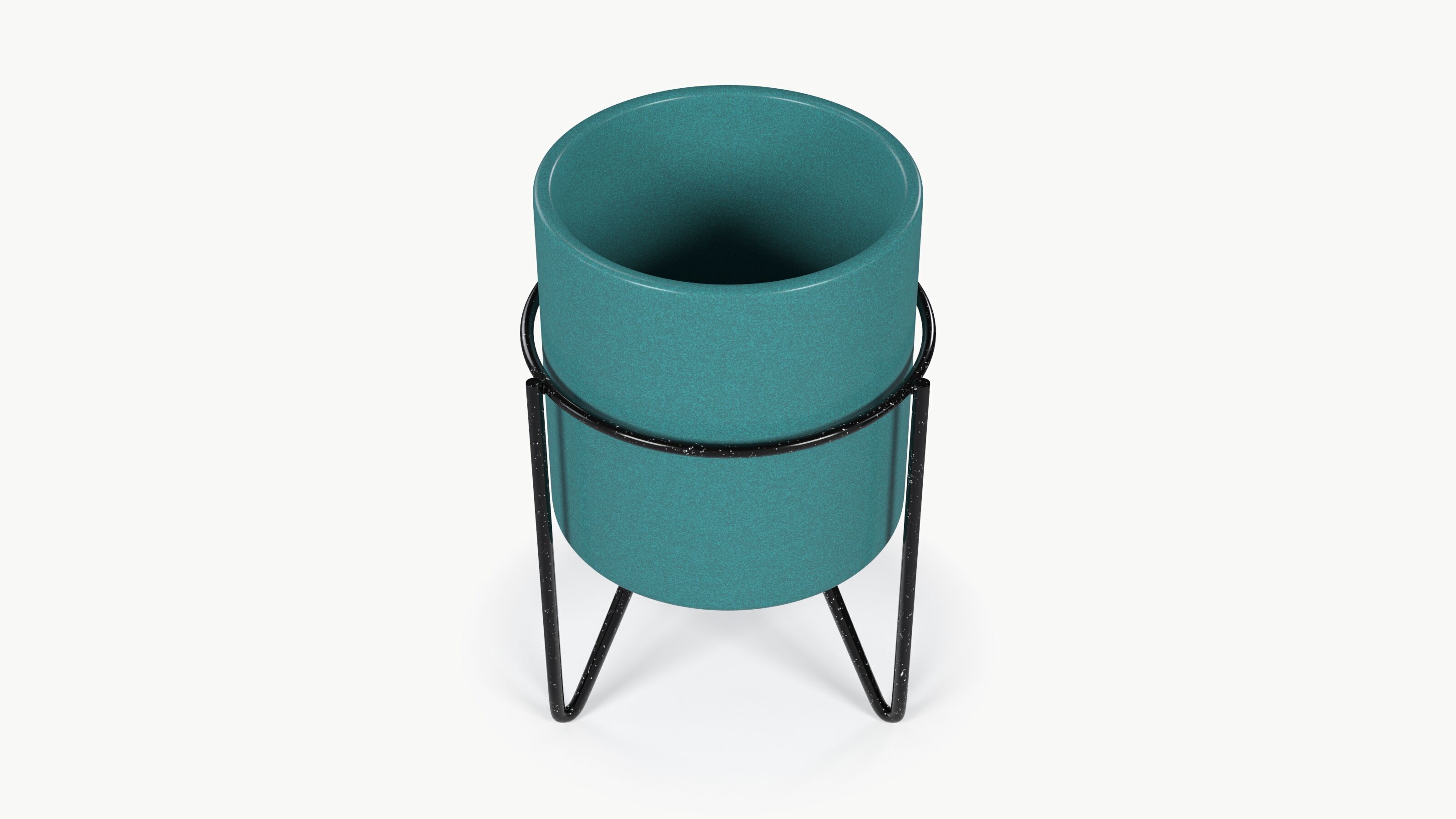 Turquoise Ceramic Pot Low-poly 3D model_2