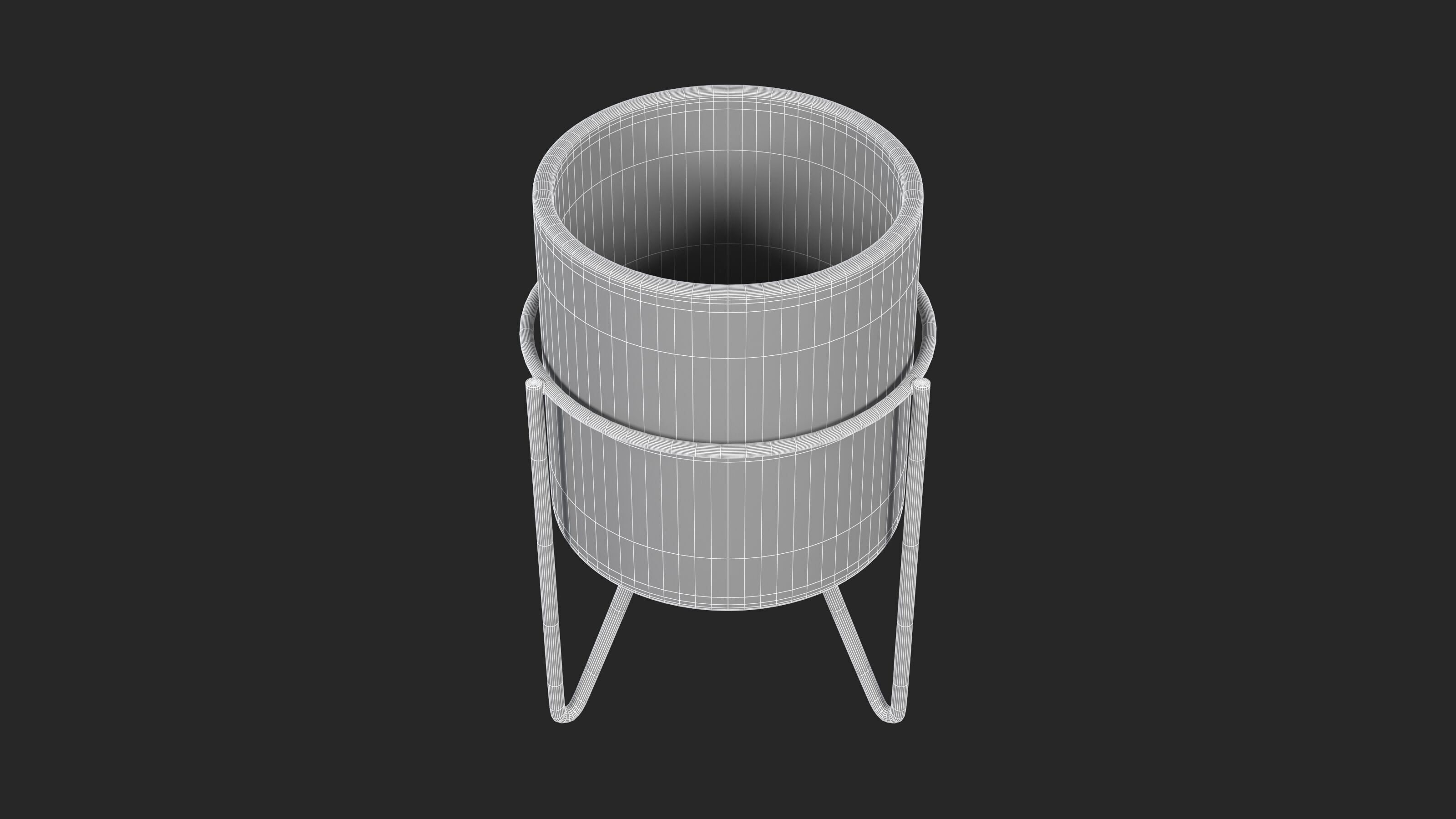 Turquoise Ceramic Pot Low-poly 3D model_11