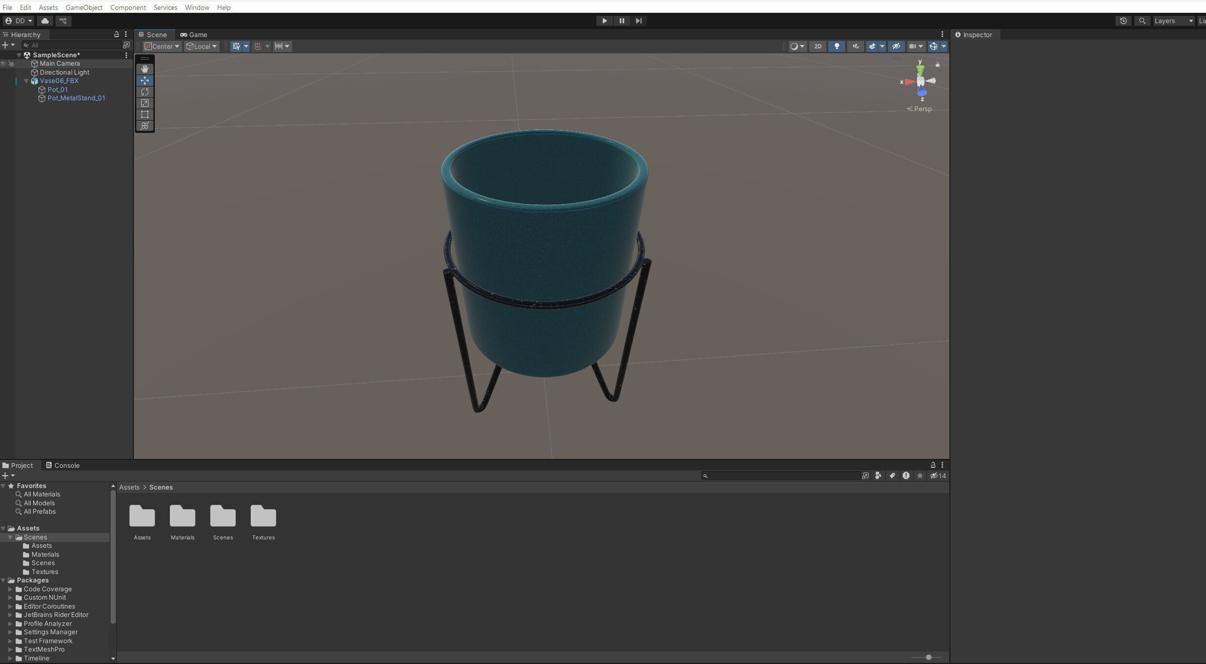Turquoise Ceramic Pot Low-poly 3D model_19
