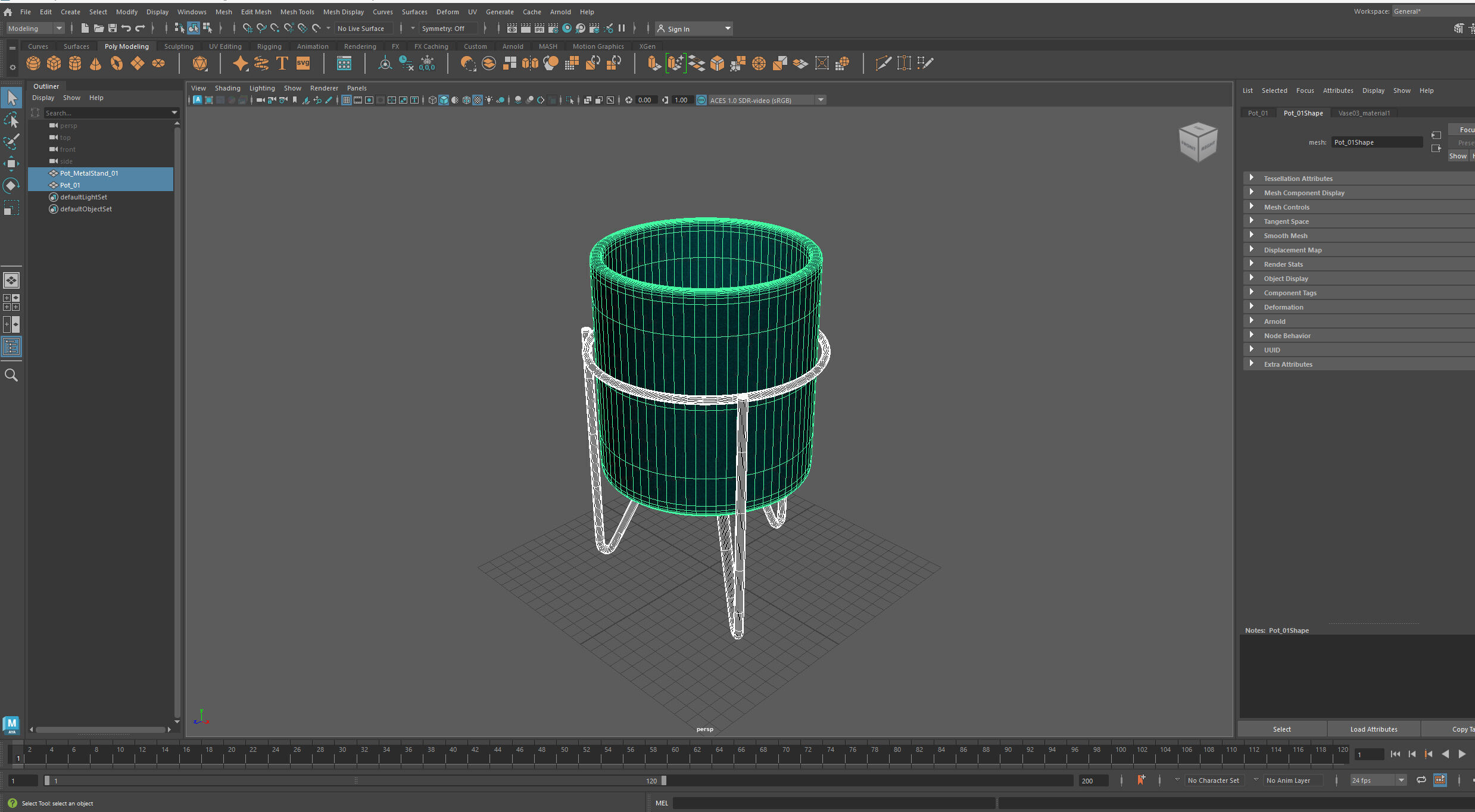 Turquoise Ceramic Pot Low-poly 3D model_17