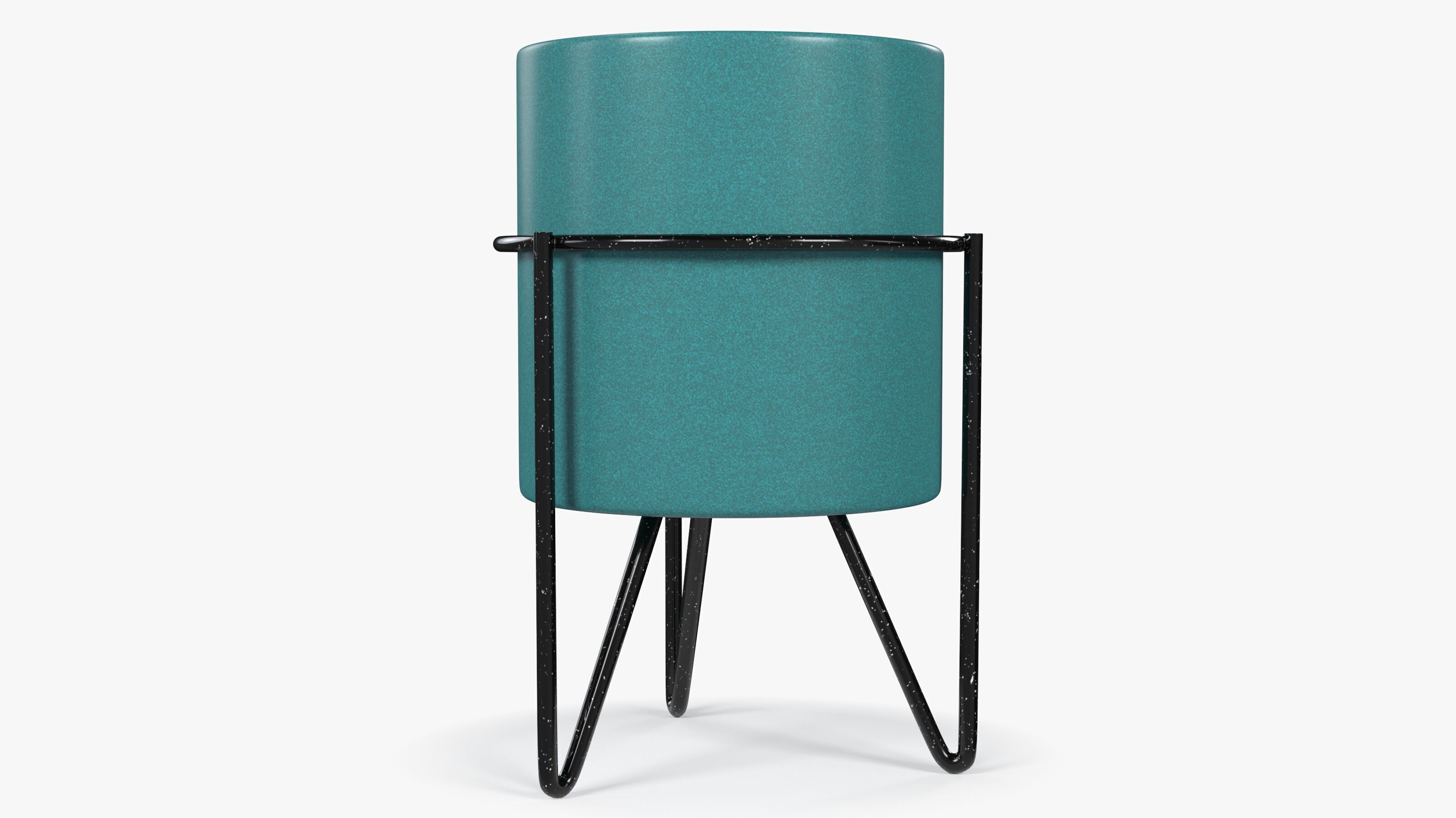 Turquoise Ceramic Pot Low-poly 3D model_3