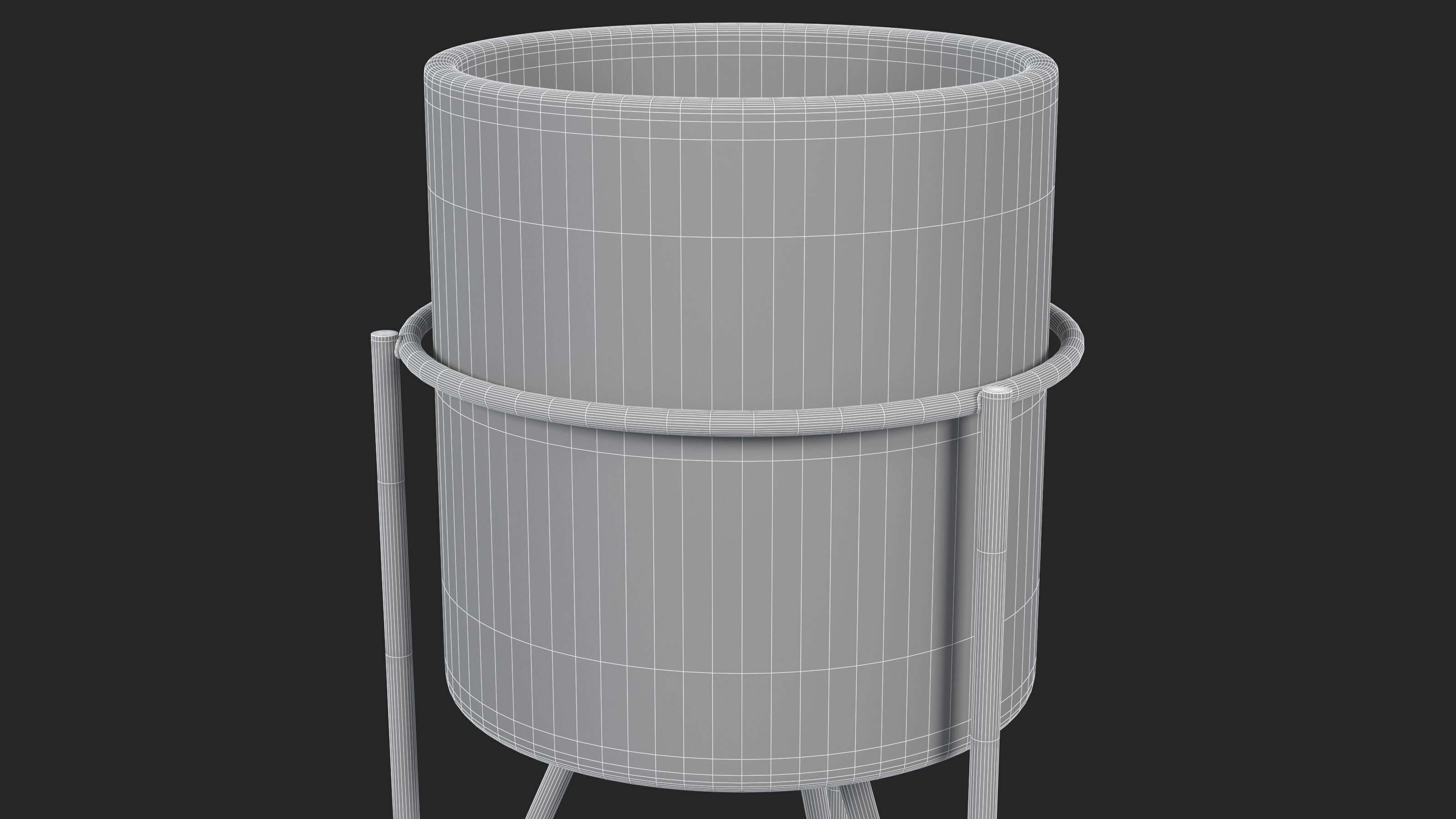 Turquoise Ceramic Pot Low-poly 3D model_13